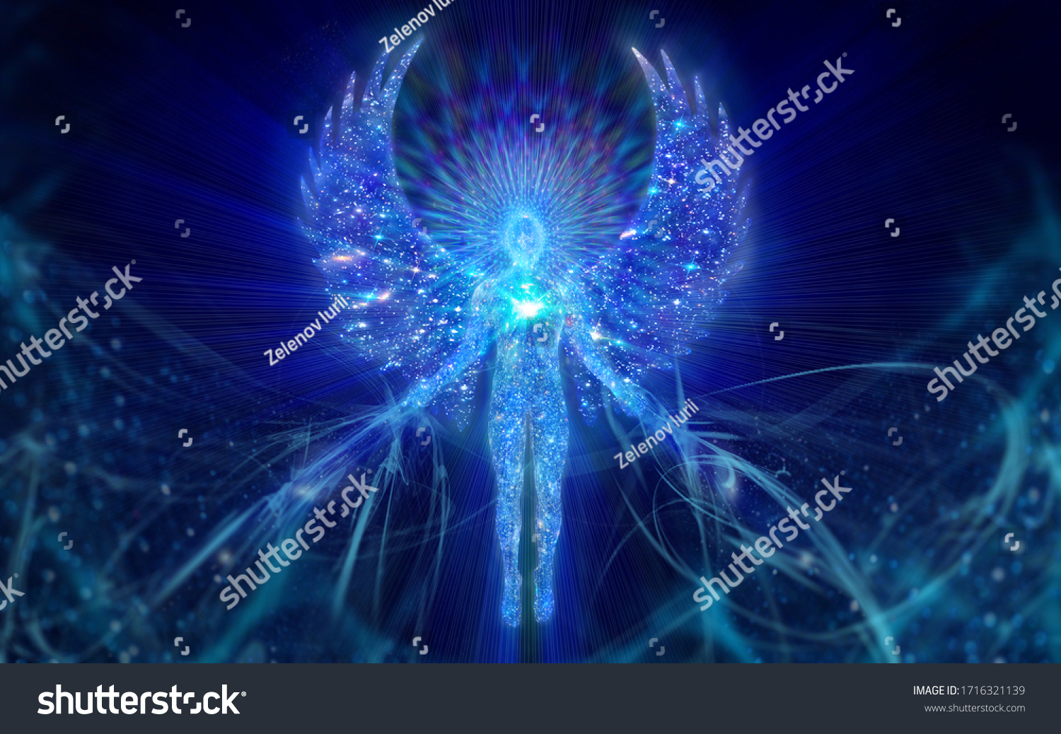 Illustration Beautiful Angel Symbolizes Inspiration Dreams Stock