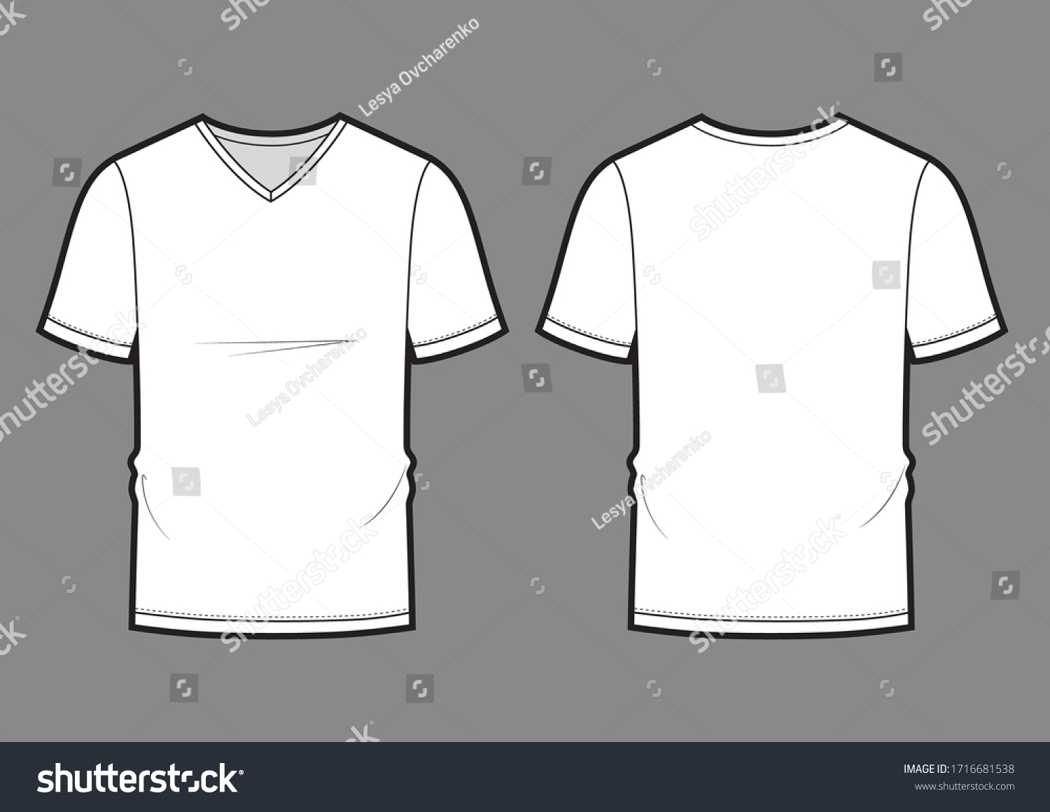 Mens White Vneck Tshirt Design Templates Stock Vector (royalty Free 