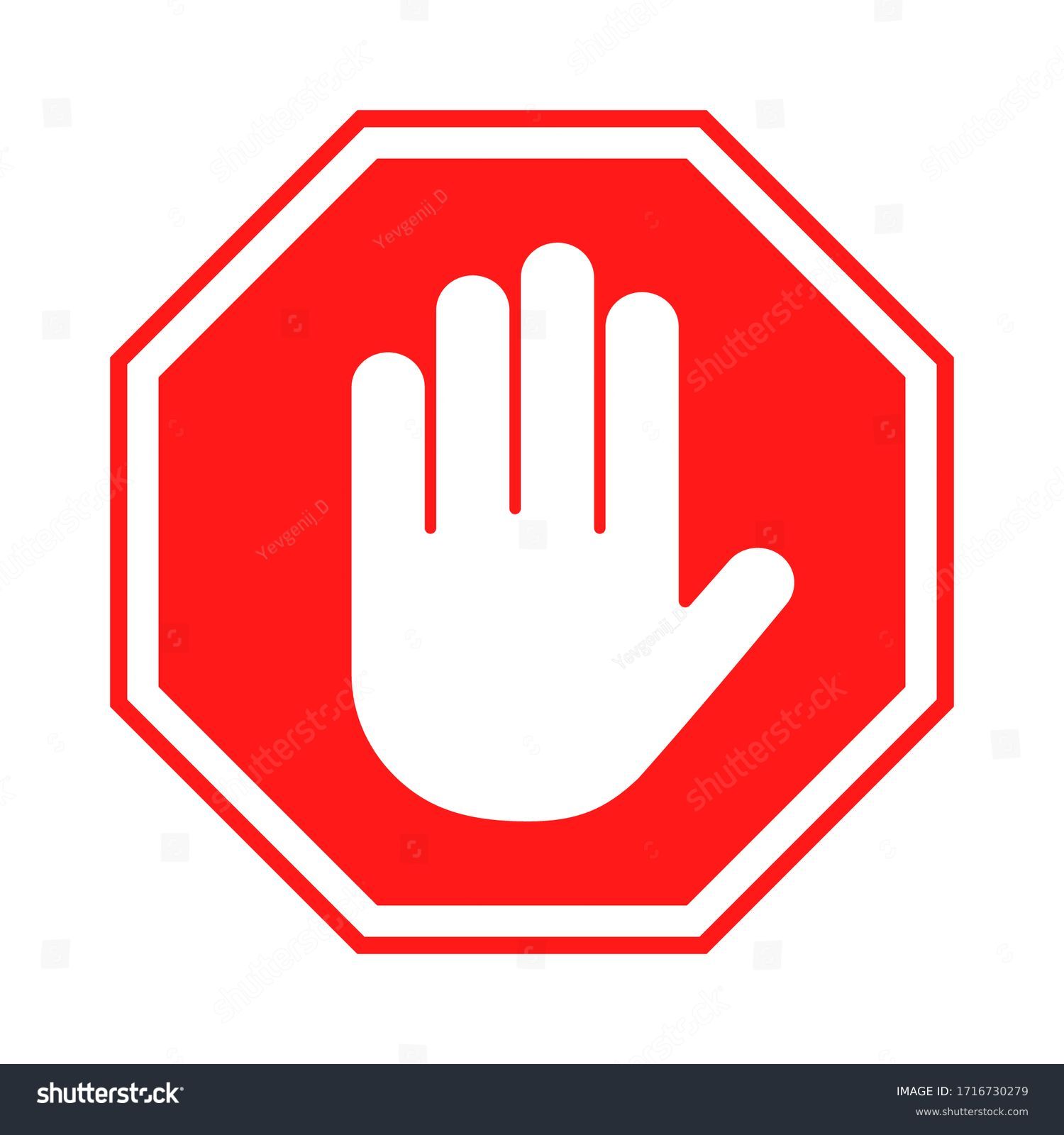 Stop Sign Red Forbidding Sign Human Stock Vector (Royalty Free ...