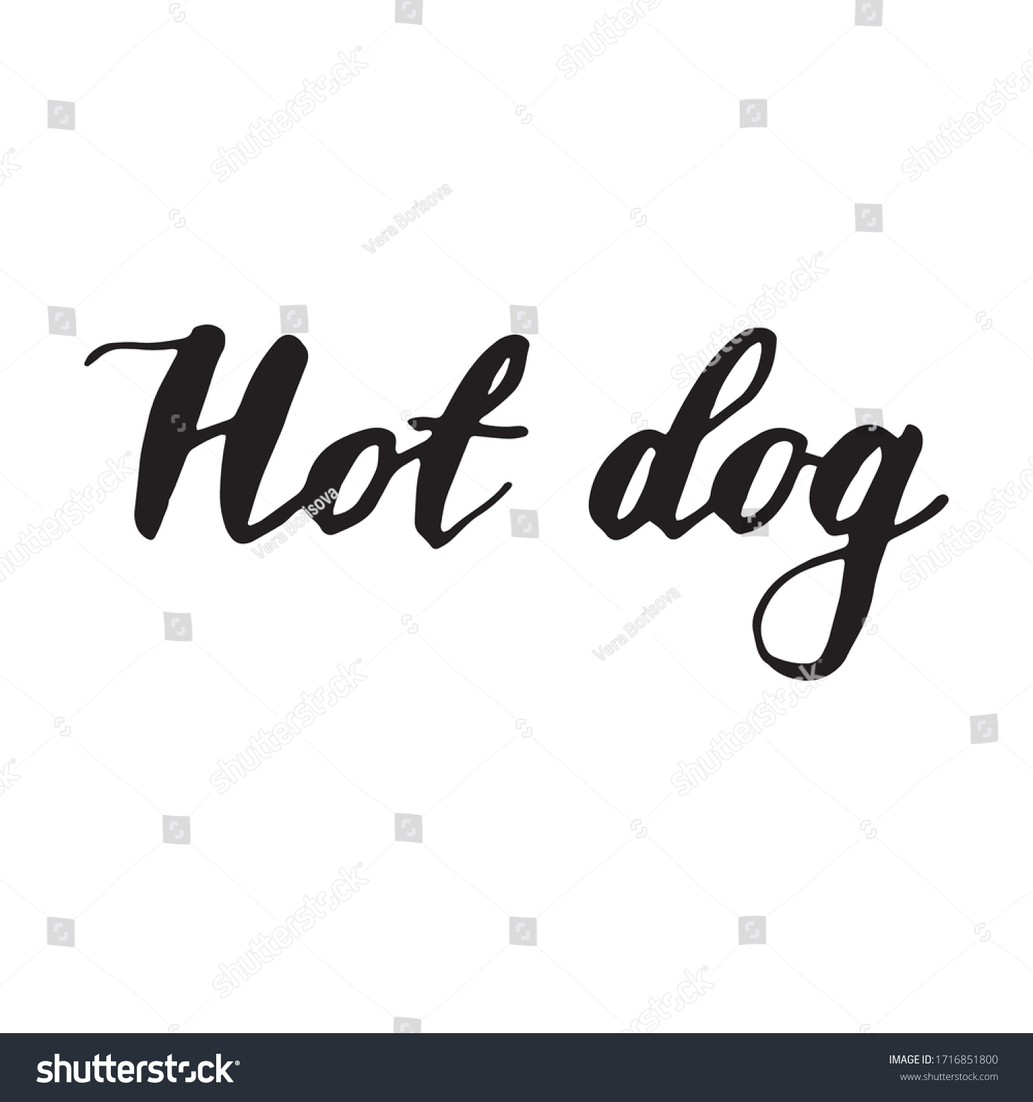 handwritten-vector-word-hot-dog-calligraphic-stock-vector-royalty-free