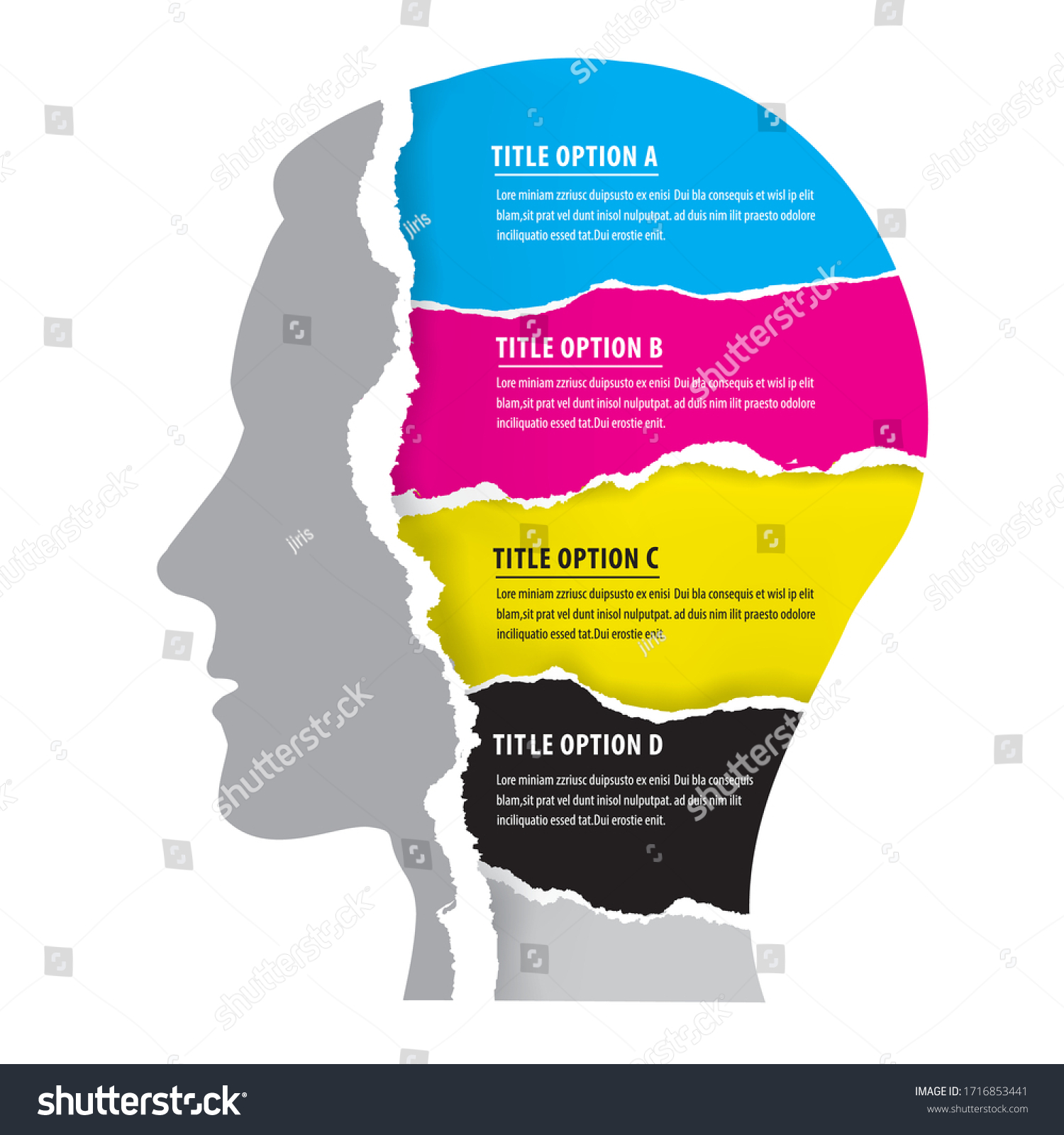 Infographic Template Male Head Cmyk Colors Stock Vector (Royalty Free ...