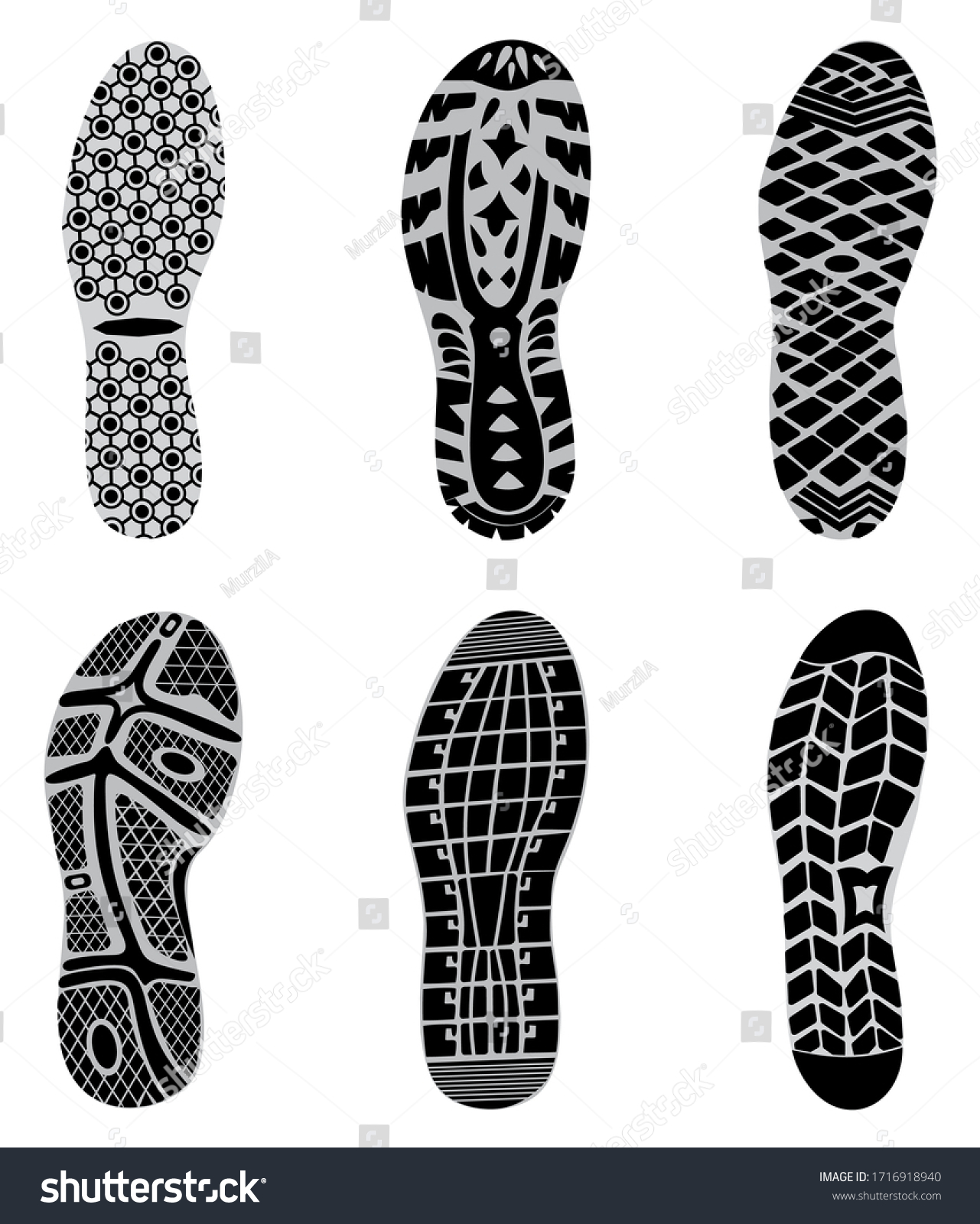 Set Prints Shoes Vector Illustration Stock Vector (Royalty Free ...