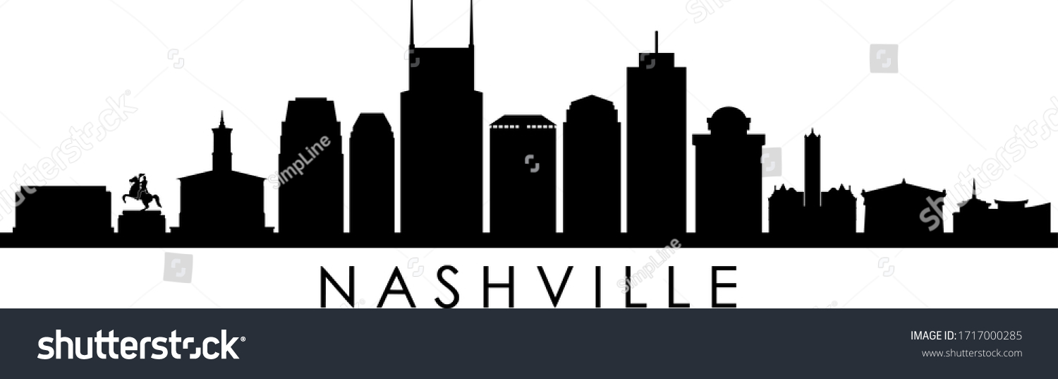 Nashville City Skyline Silhouette Cityscape Vector Stock Vector ...