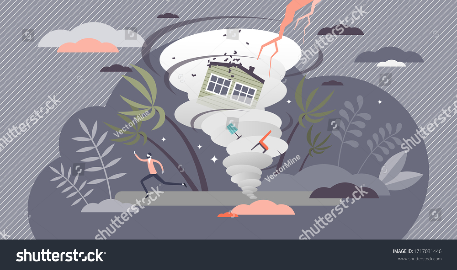 Hurricane Vector Illustration Tropical Cyclone Flat Stock Vector ...