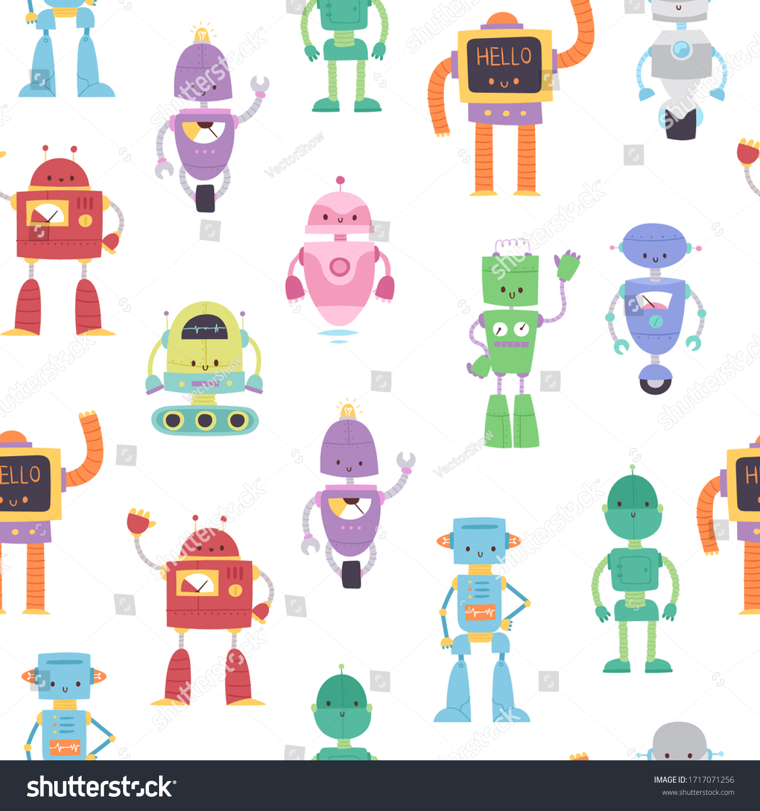 Robots Transformers Toys Kids Seamless Pattern Stock Vector (Royalty ...