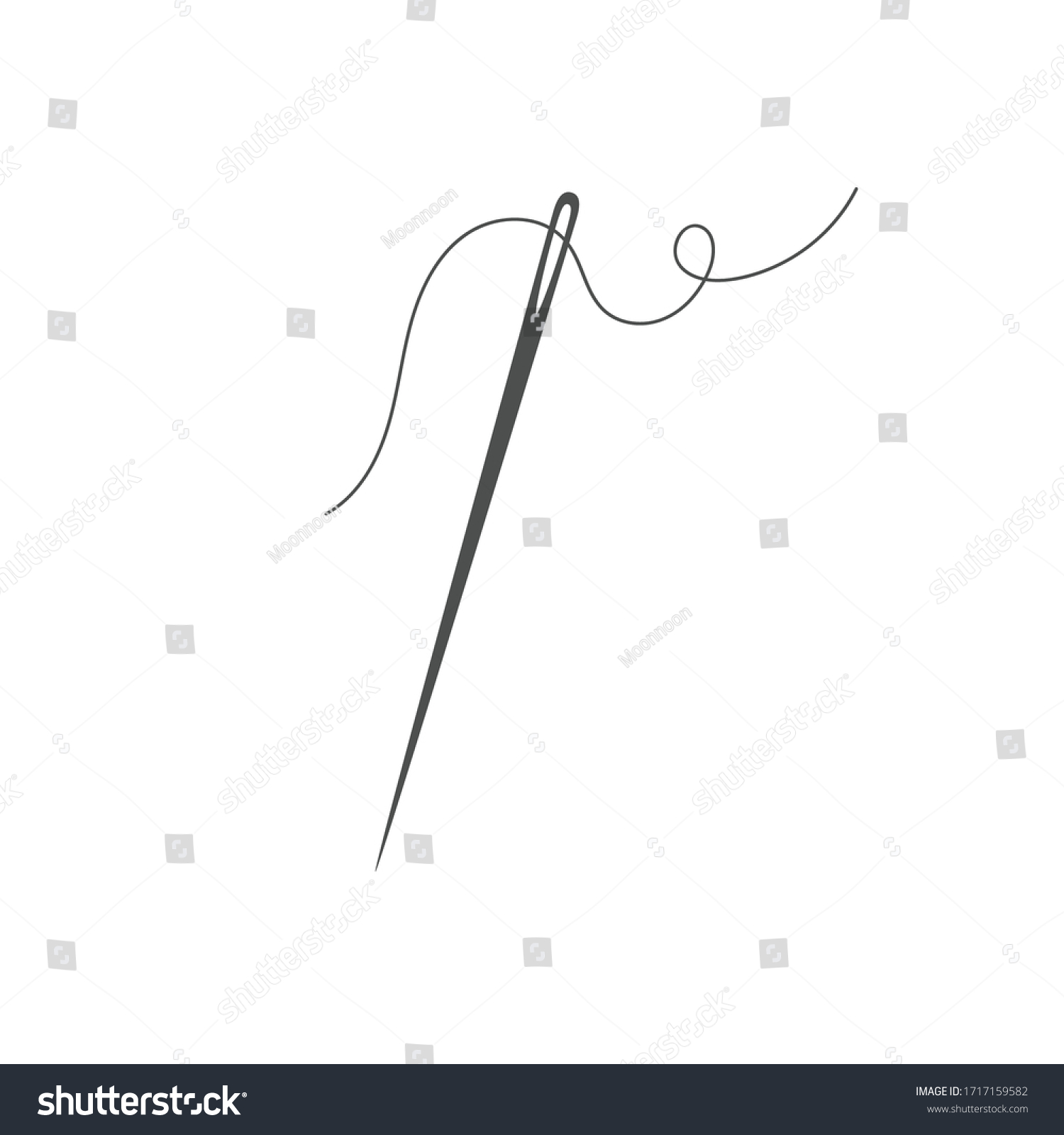 Needle Thread Silhouette Icon Vector Illustration Stock Vector (Royalty ...