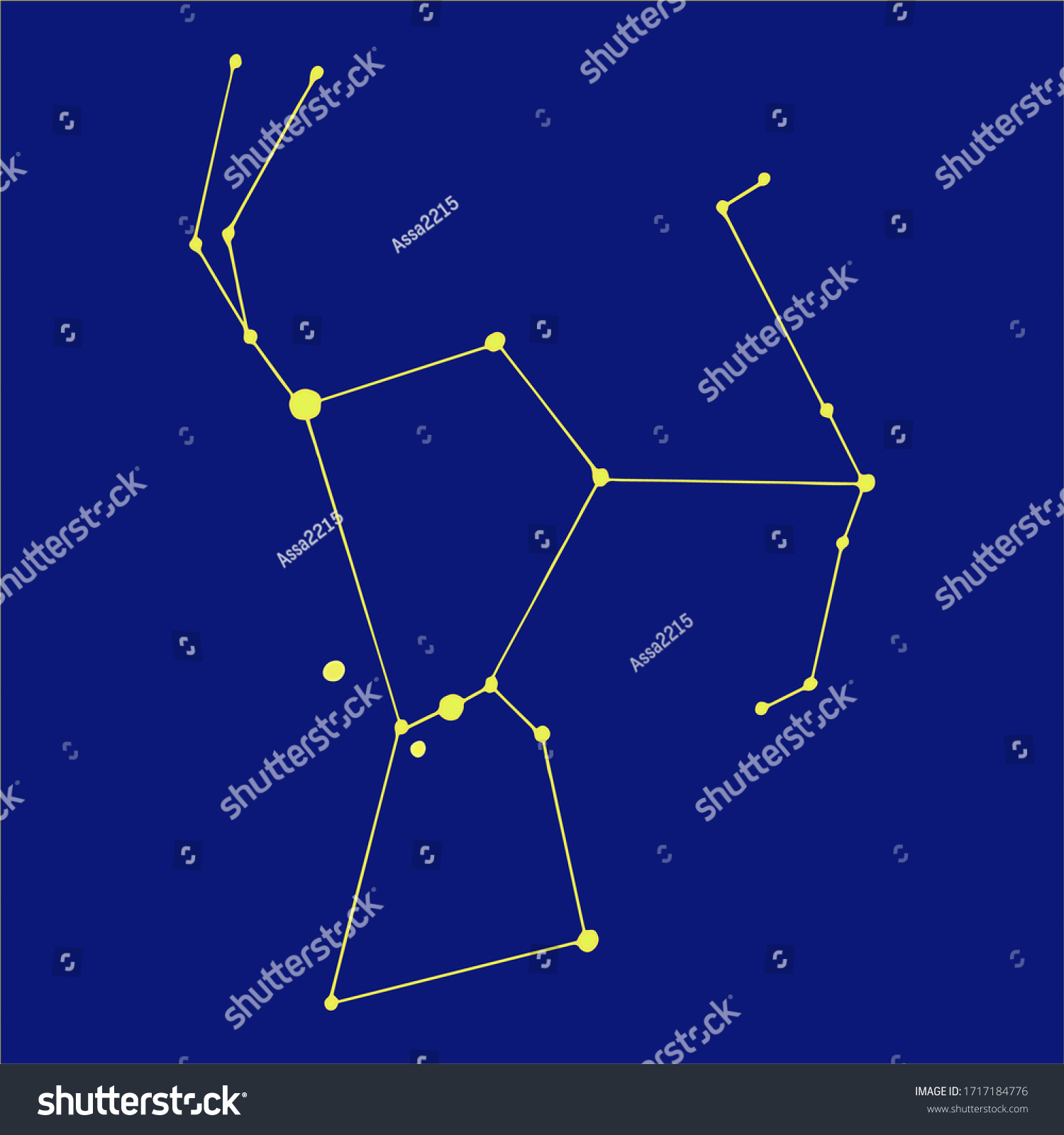 Hand Drawing Constellation Orion Vector Stock Vector (Royalty Free