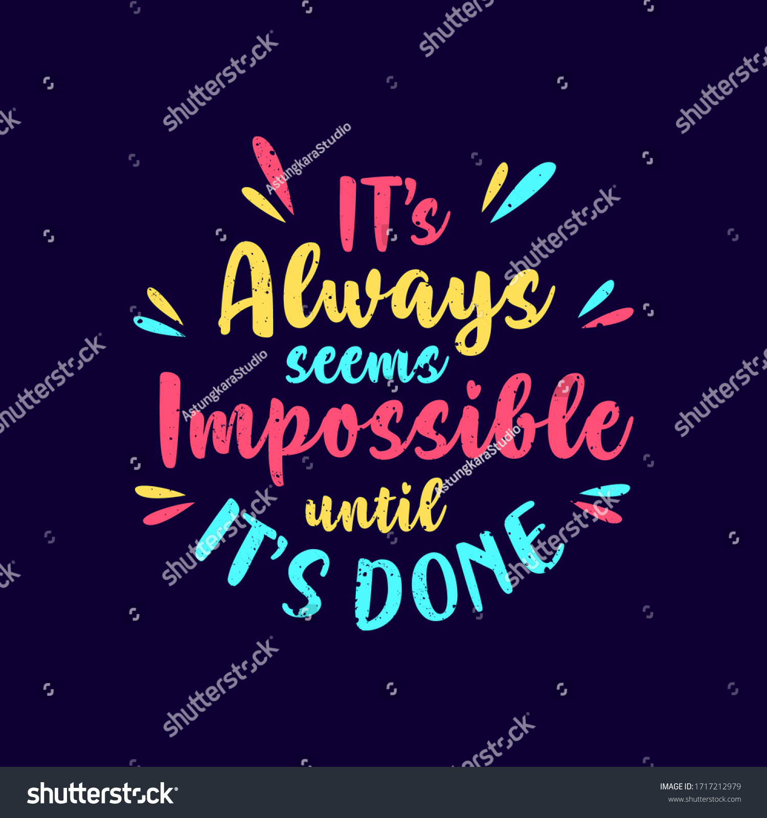 Always Seems Impossible Until Done Motivational Stock Vector (Royalty ...