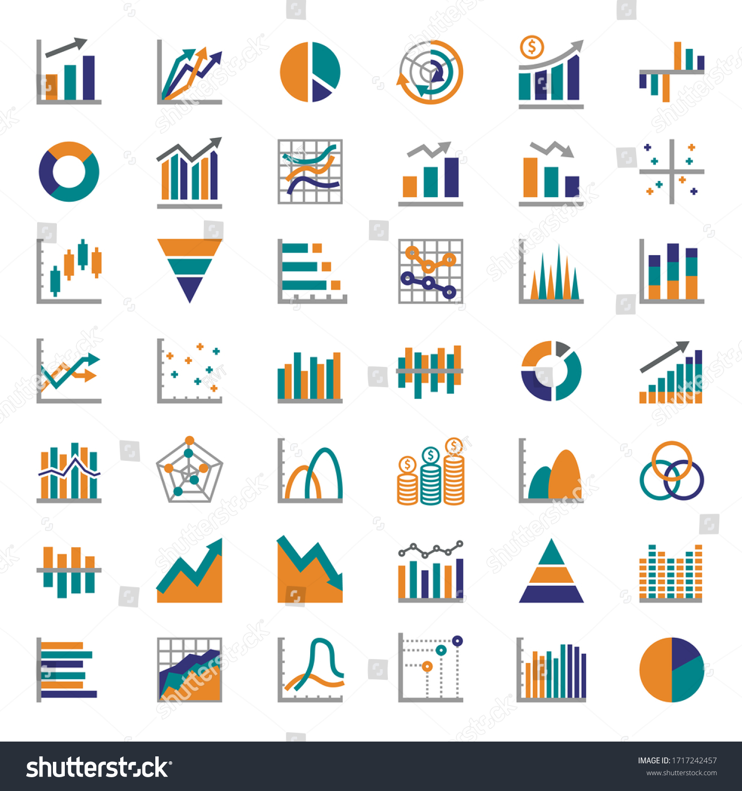 Set Chart Report Icon 320x320 Pixels Stock Vector (Royalty Free ...
