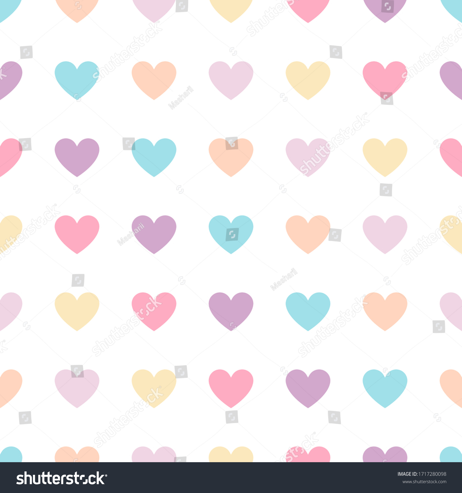 Heart Seamless Pattern Pastel Color Can Stock Vector (Royalty Free ...