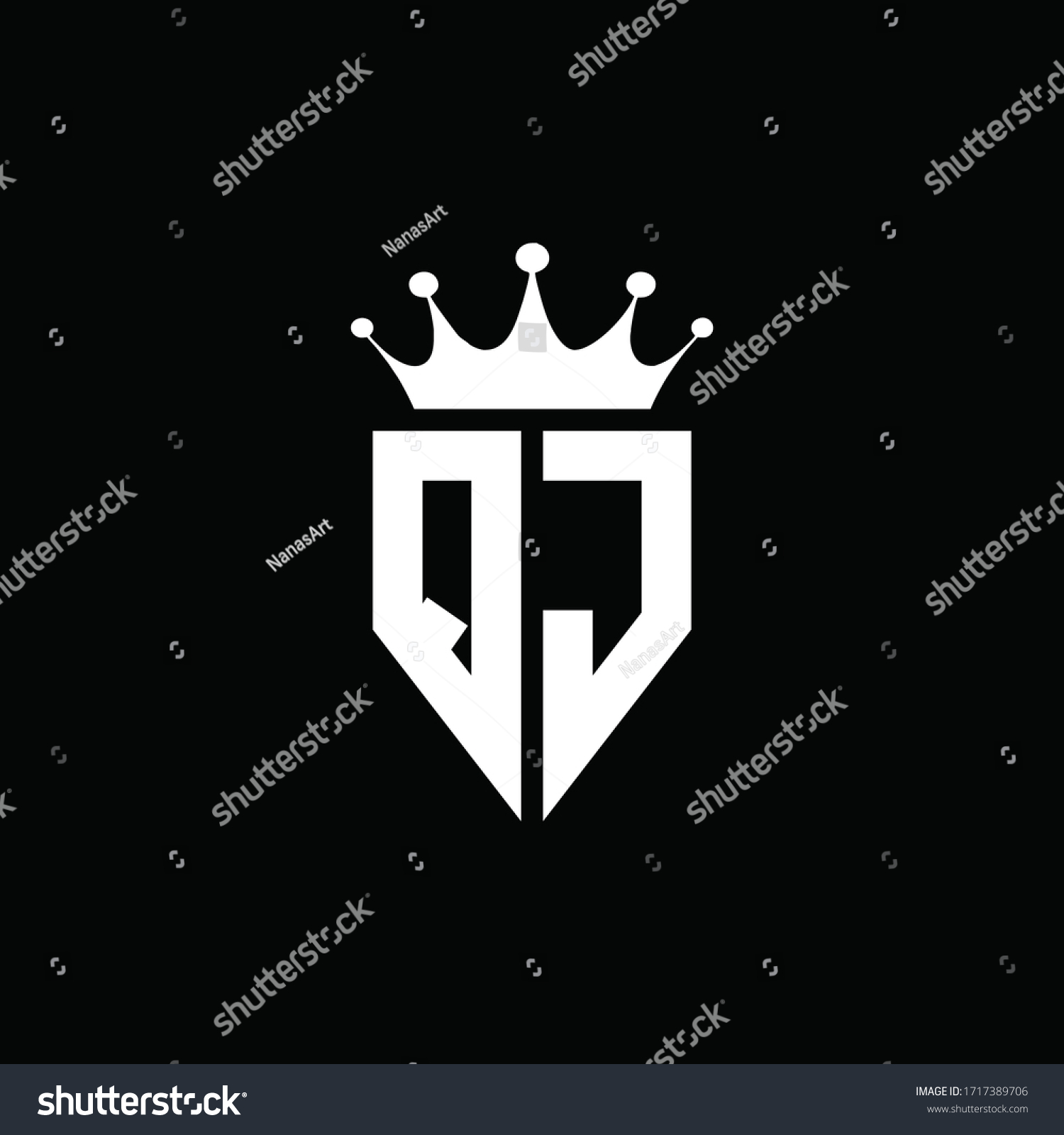 Qj Logo Monogram Emblem Style Crown Stock Vector (Royalty Free ...