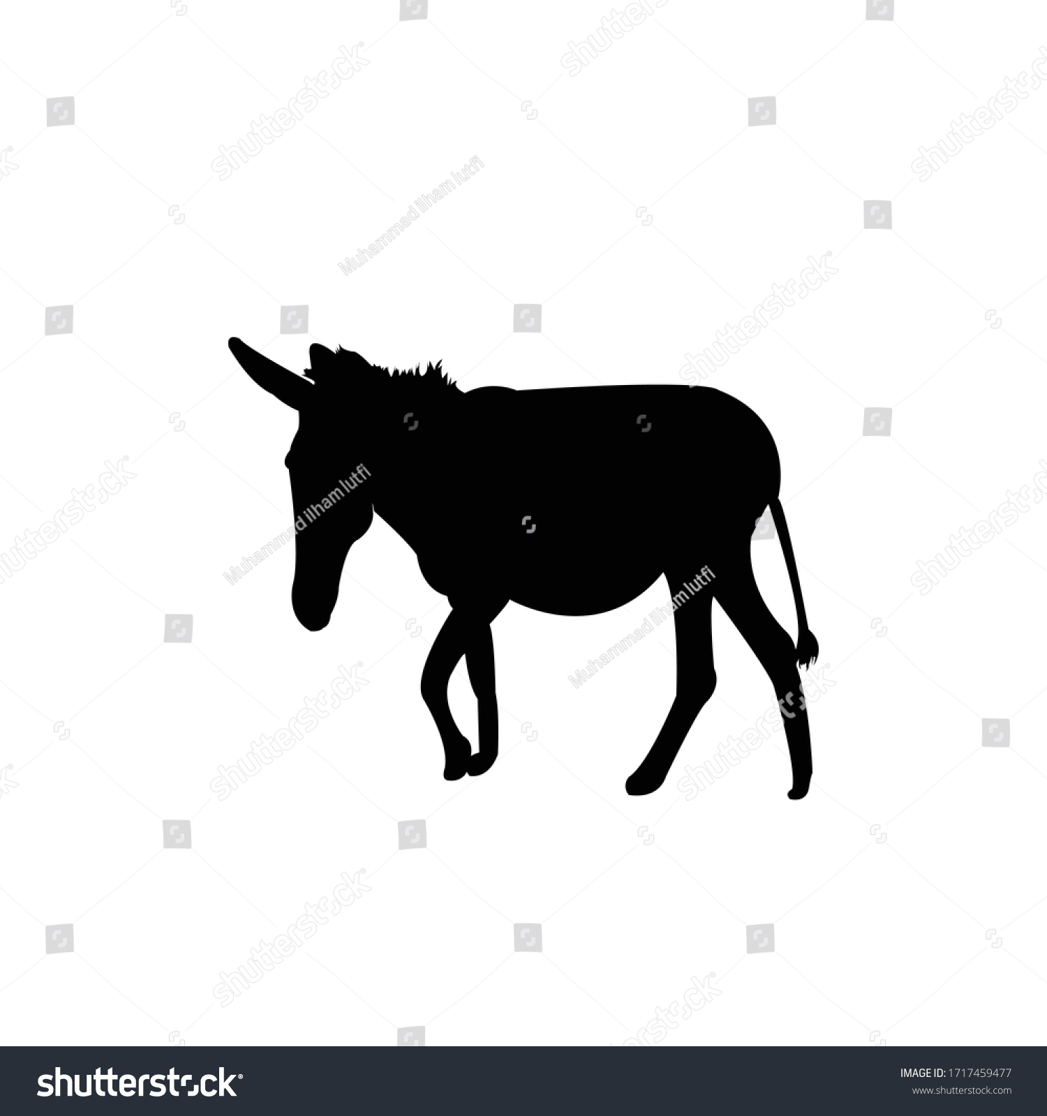 Mule Silhouette Animal Vector Illustration Stock Vector (royalty Free 