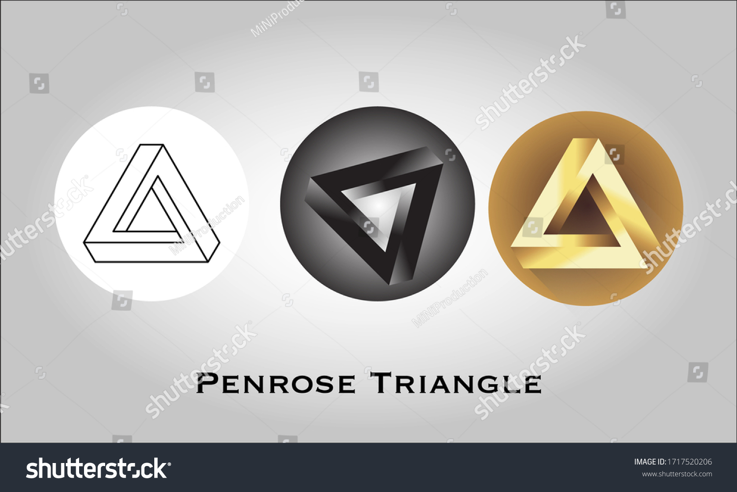 Optical Illusion Triangle Icon Penrose Triangle Stock Vector Royalty Free 1717520206 5517