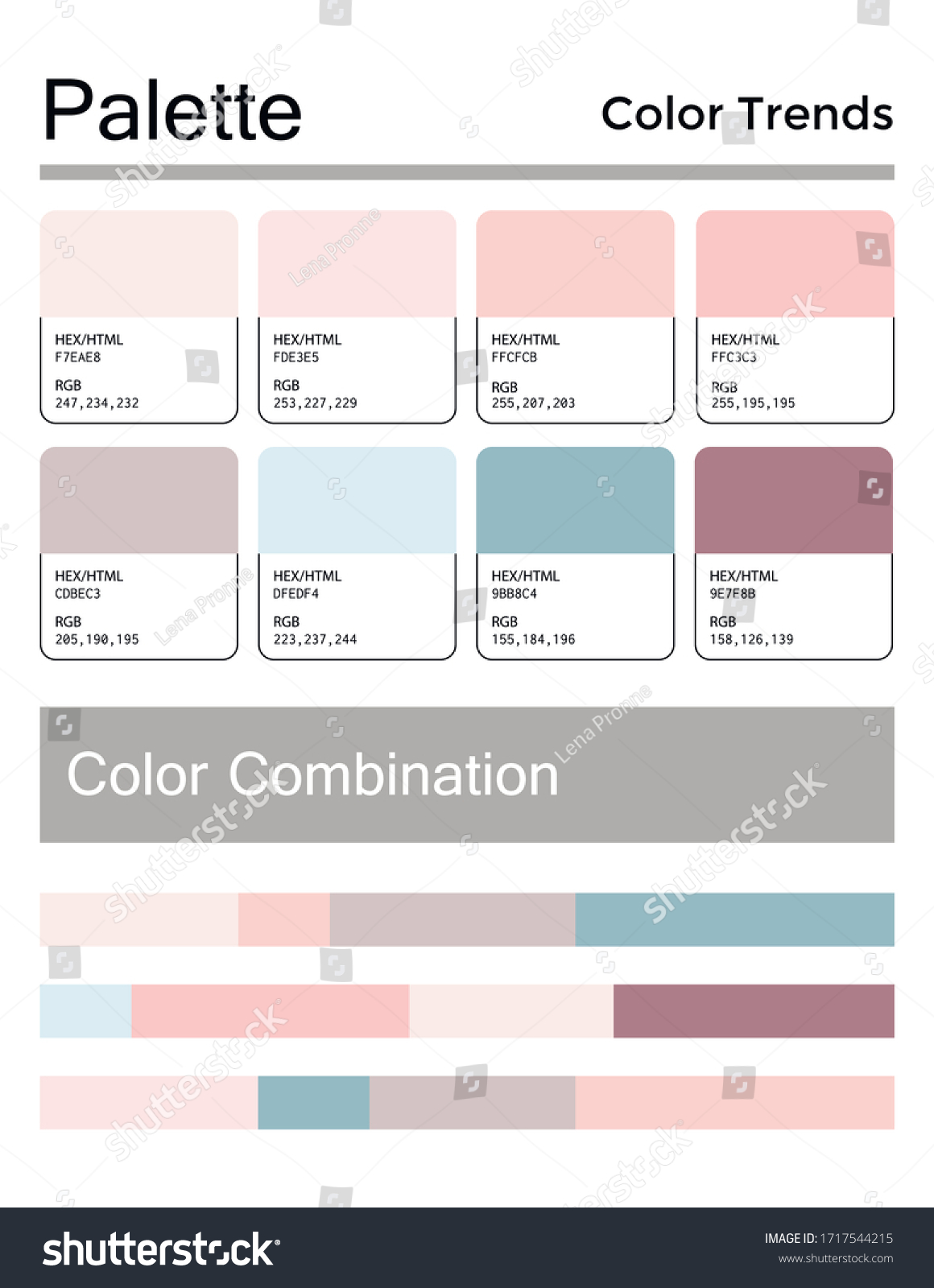 color-palette-harmonious-combination-codes-names-stock-vector-royalty