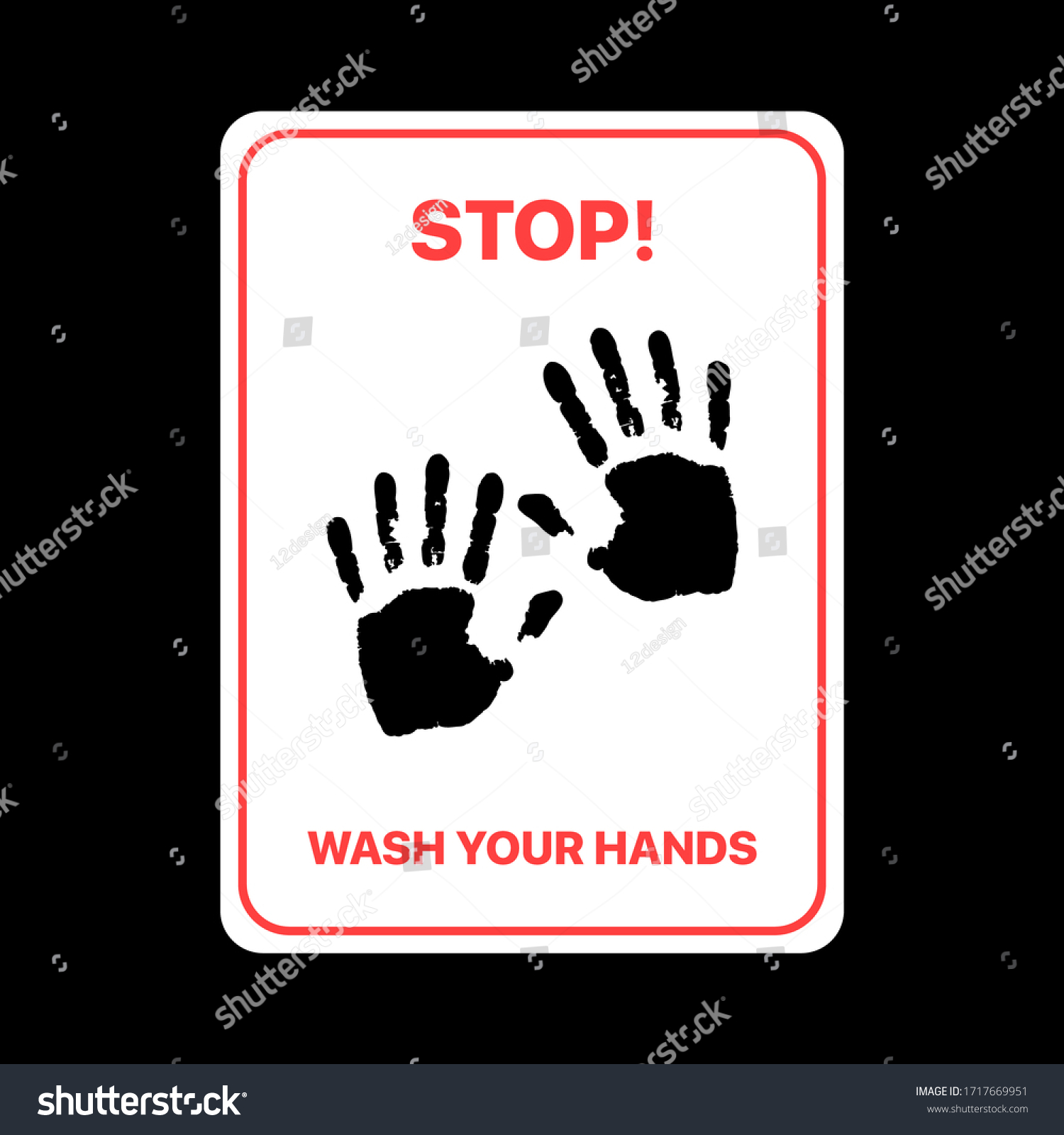 Stop Wash Your Hands Vector Isolated Stock Vector (Royalty Free ...