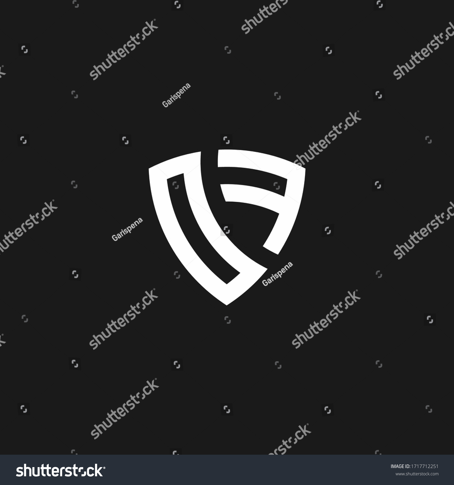 Monogram Logo Shield Shape Design Template Stock Vector Royalty Free Shutterstock