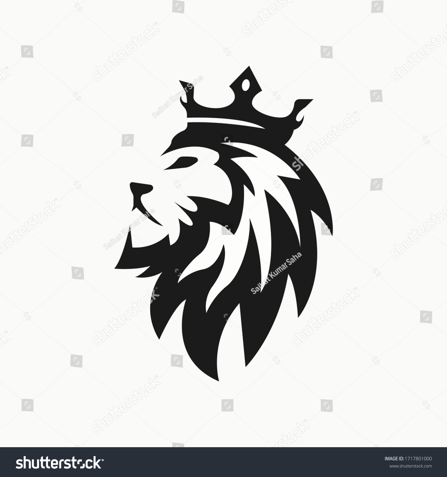 Lion Head Crown Company Logo Design Stock Vector (Royalty Free ...