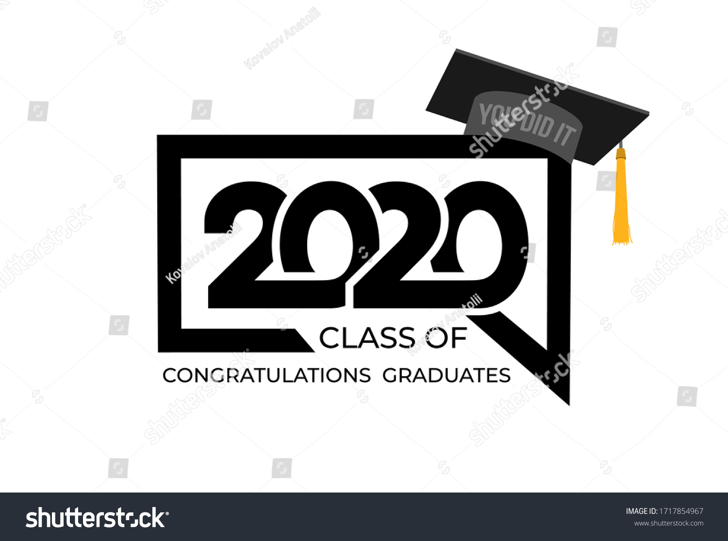 Logo Class 2020 Congrats Graduation Lettering Stock Vector Royalty Free 1717854967 Shutterstock 