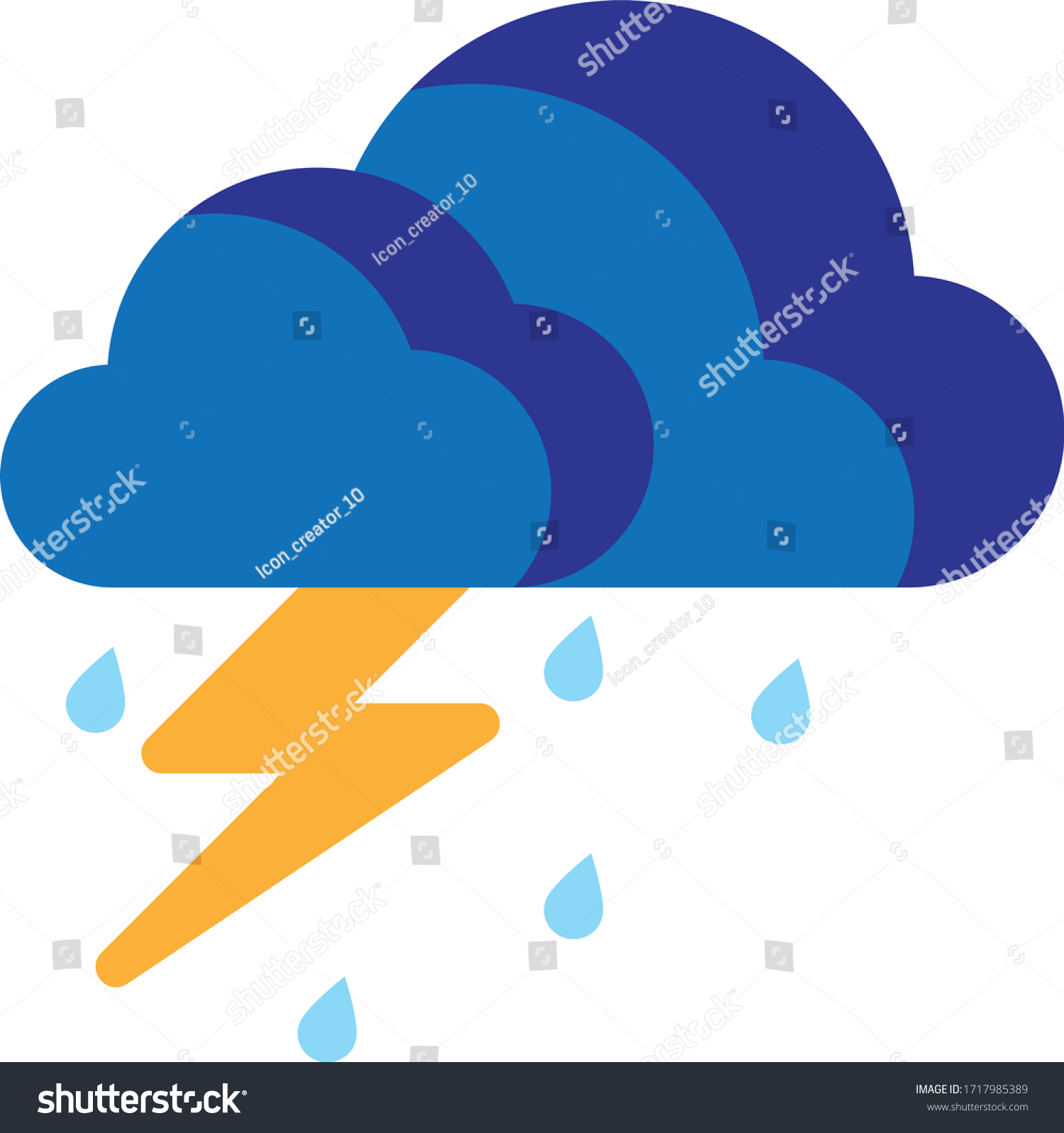 Thunderstorm Icon Storm Icon Cloud Icon Stock Vector (Royalty Free ...