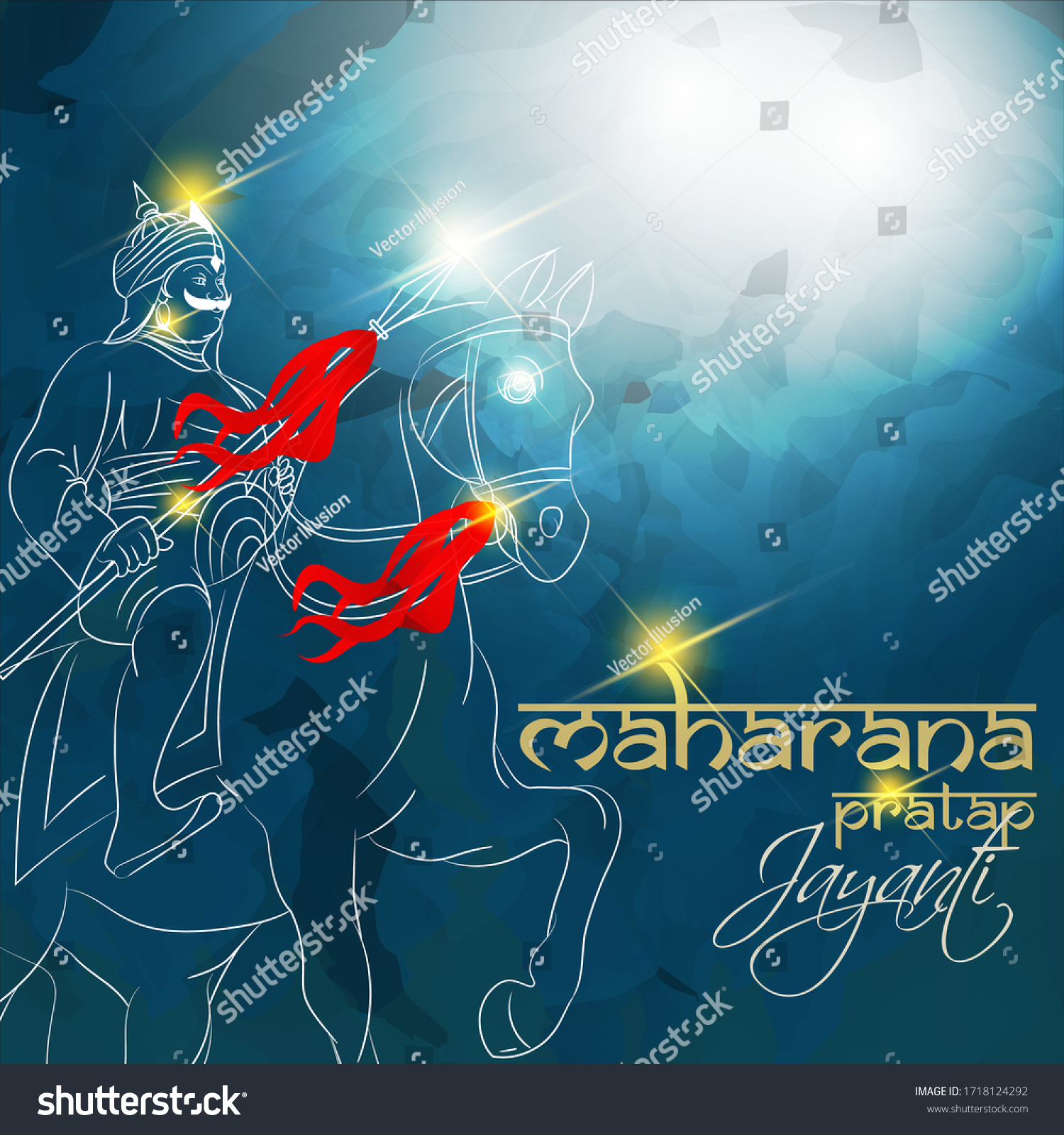 Illustration Maharana Pratap Jayanti Mahrana Pratap Stock Vector ...