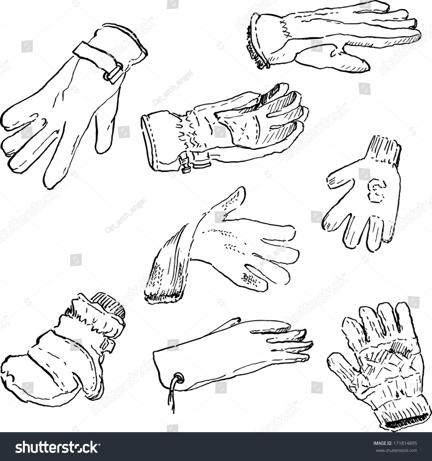 Мужская рука в перчатке рисунок