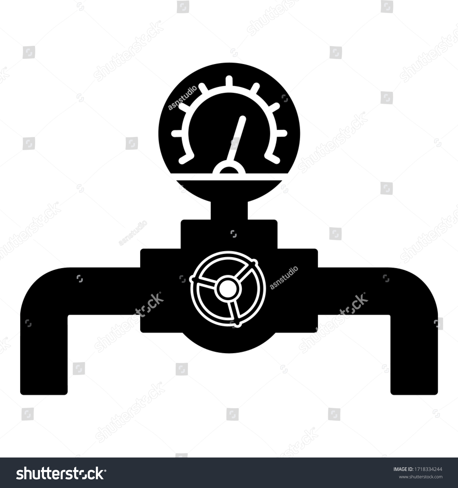 Crude Oil Pipeline Control Meter Icon Stock Vector (Royalty Free ...