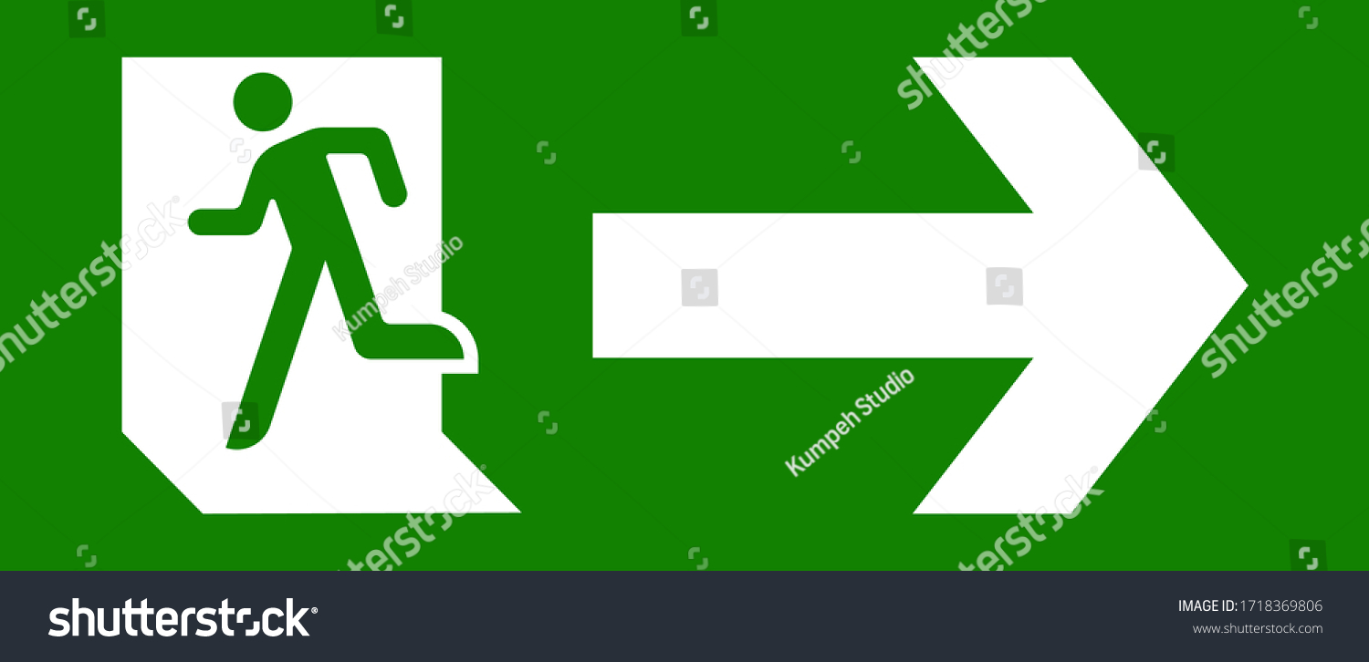 Fire Exit Sign Emergency Door Symbol Stock Vector (Royalty Free ...