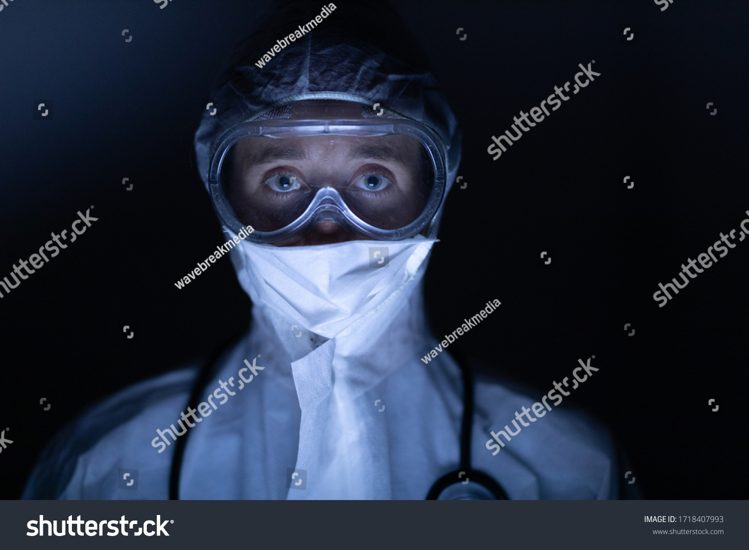 Portrait Caucasian Female Healthcare Worker Wearing Stock Photo ...