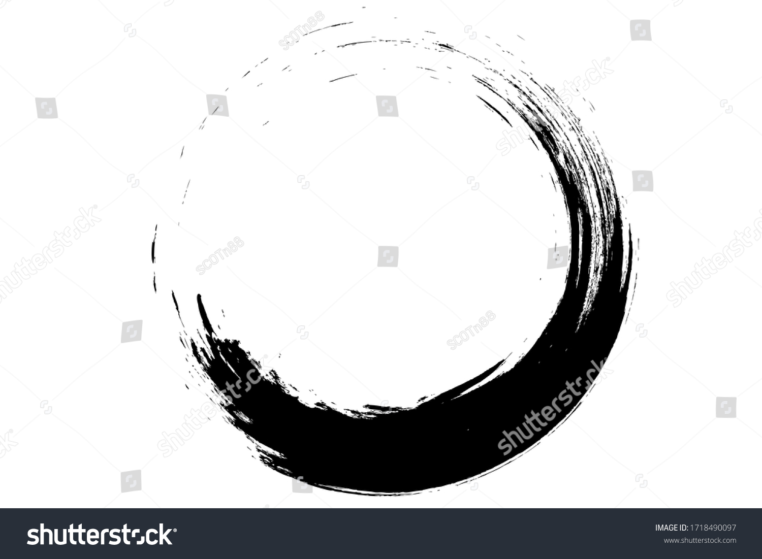 Black Circel Paint Brush Texture Stock Vector (Royalty Free) 1718490097 ...