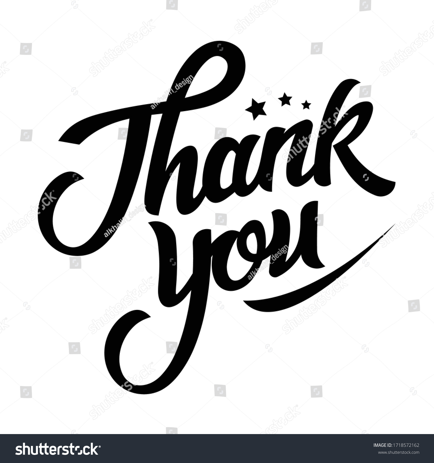 Thank You Lettering Vector Ilustration Stock Vector Royalty Free 1718572162 Shutterstock 5226