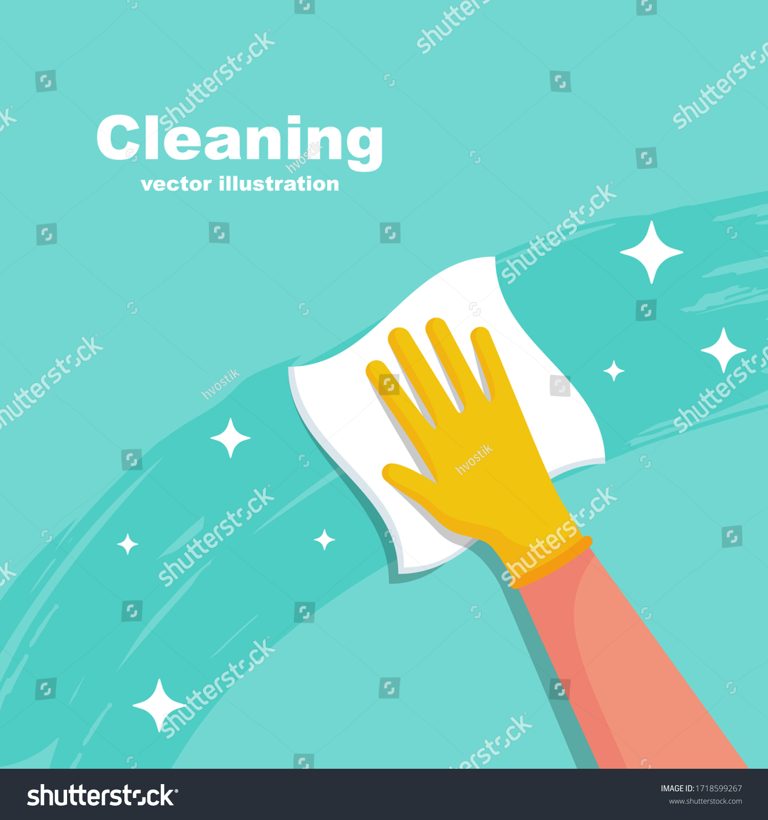 Houseworker Wipes Surface Napkin Protective Rubber Stock Vector ...