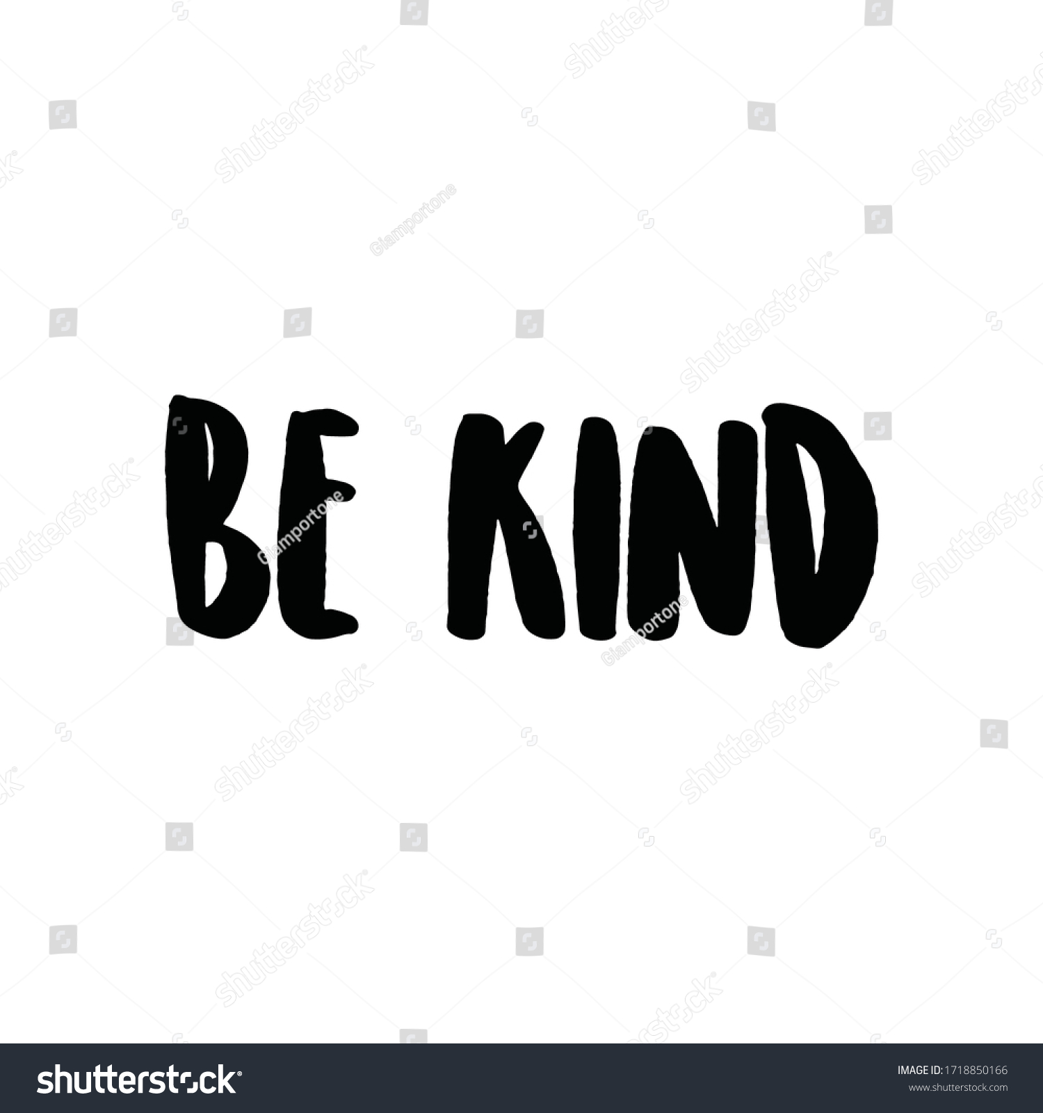 Be Kind Text Hand Drawn Style Stock Vector (Royalty Free) 1718850166 ...