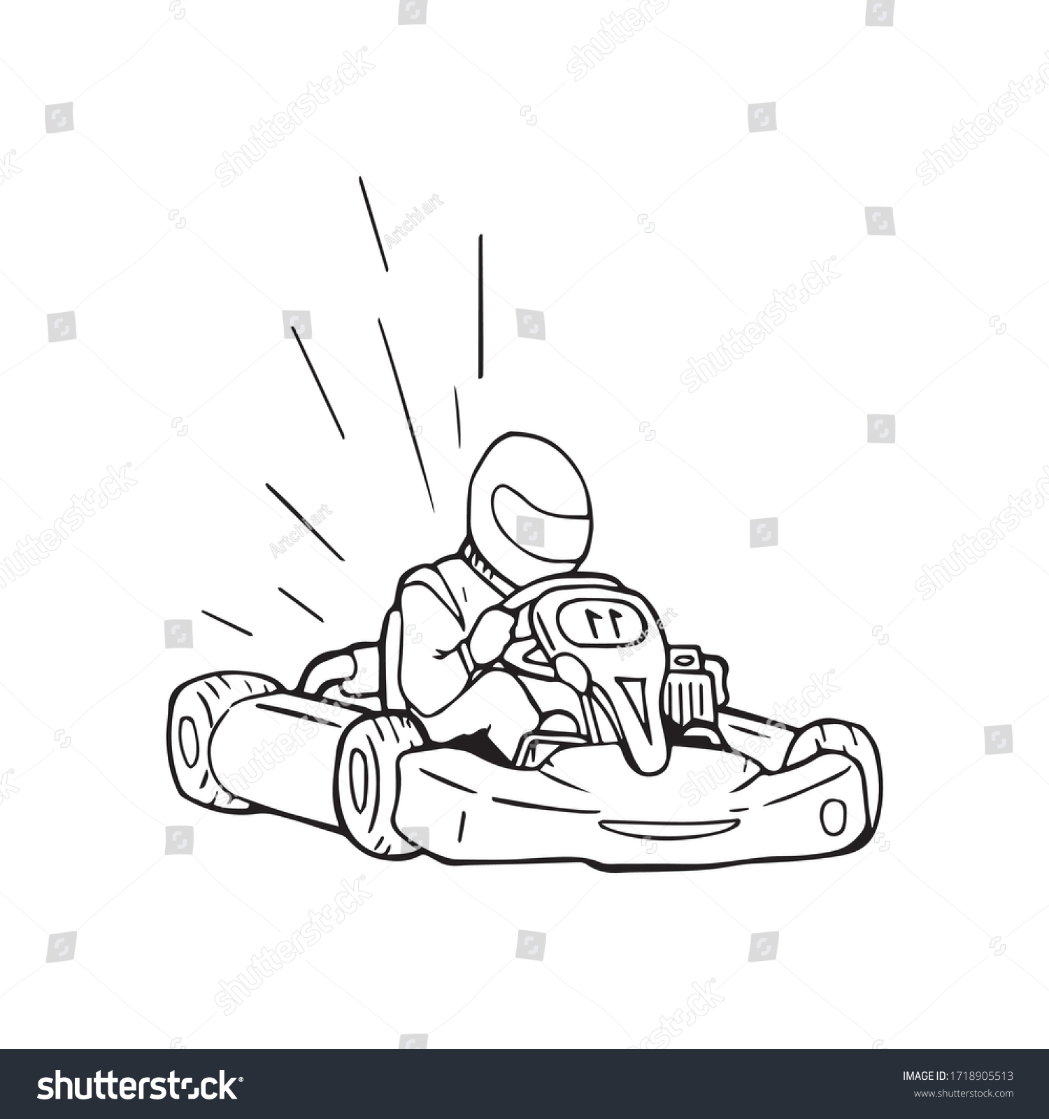 Go Kart Vehicle Driver On Track Stock Vector (Royalty Free) 1718905513 ...