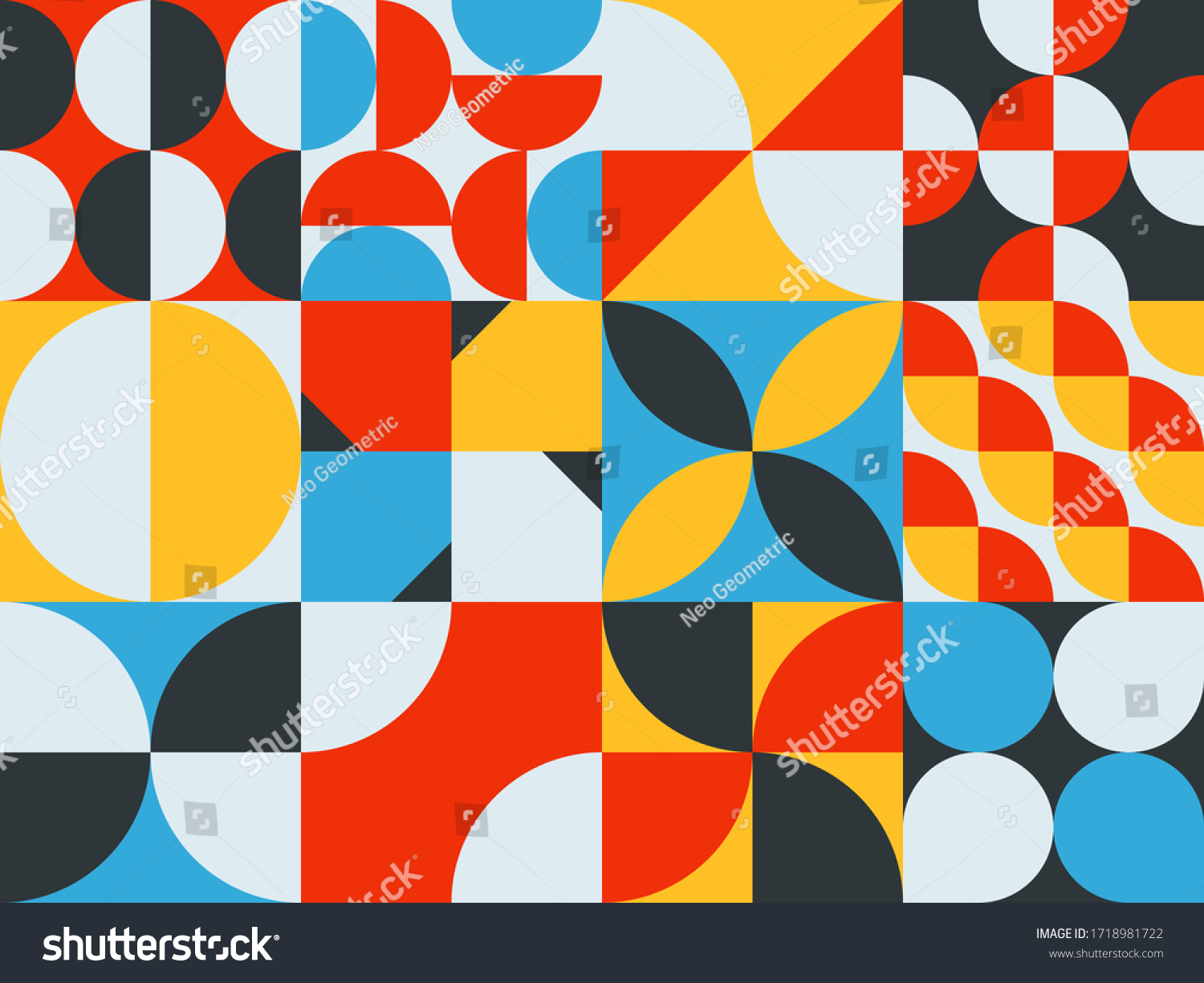 Neo Geo Design Mural Pattern Geometric Stock Vector (Royalty Free ...