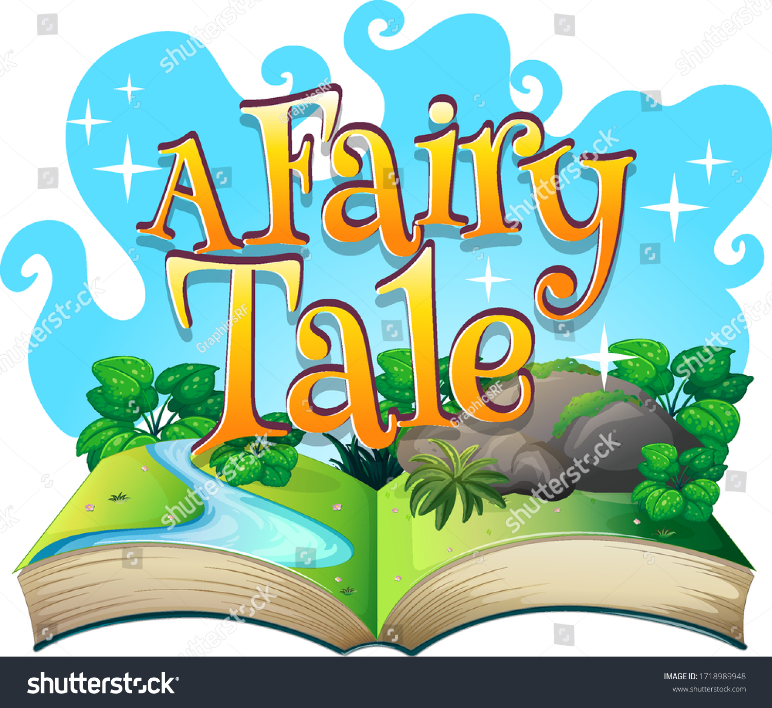 font-design-word-fairy-tale-scene-stock-vector-royalty-free