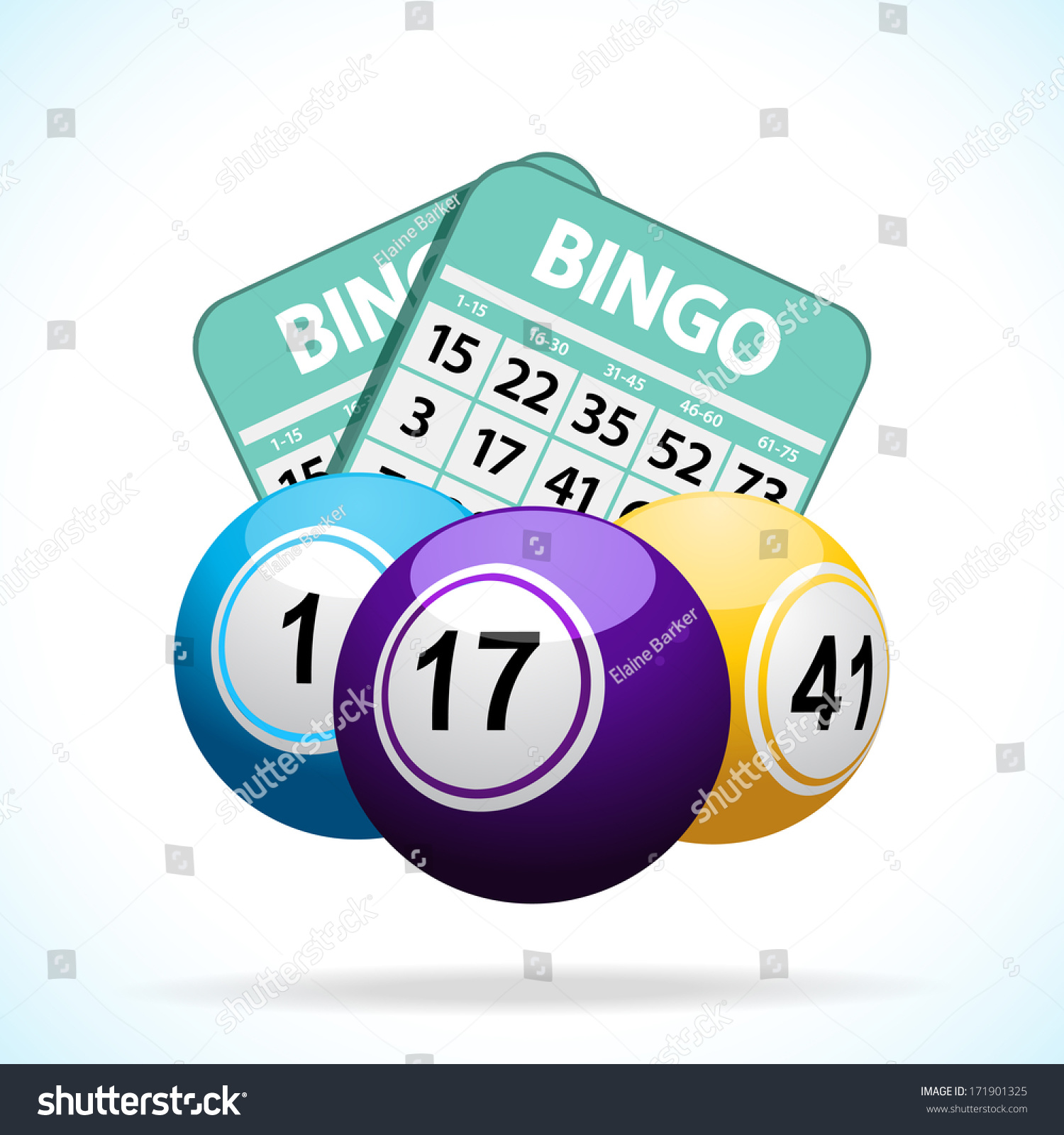 Bingo Balls Cards Floating On White Stock Vector (Royalty Free ...