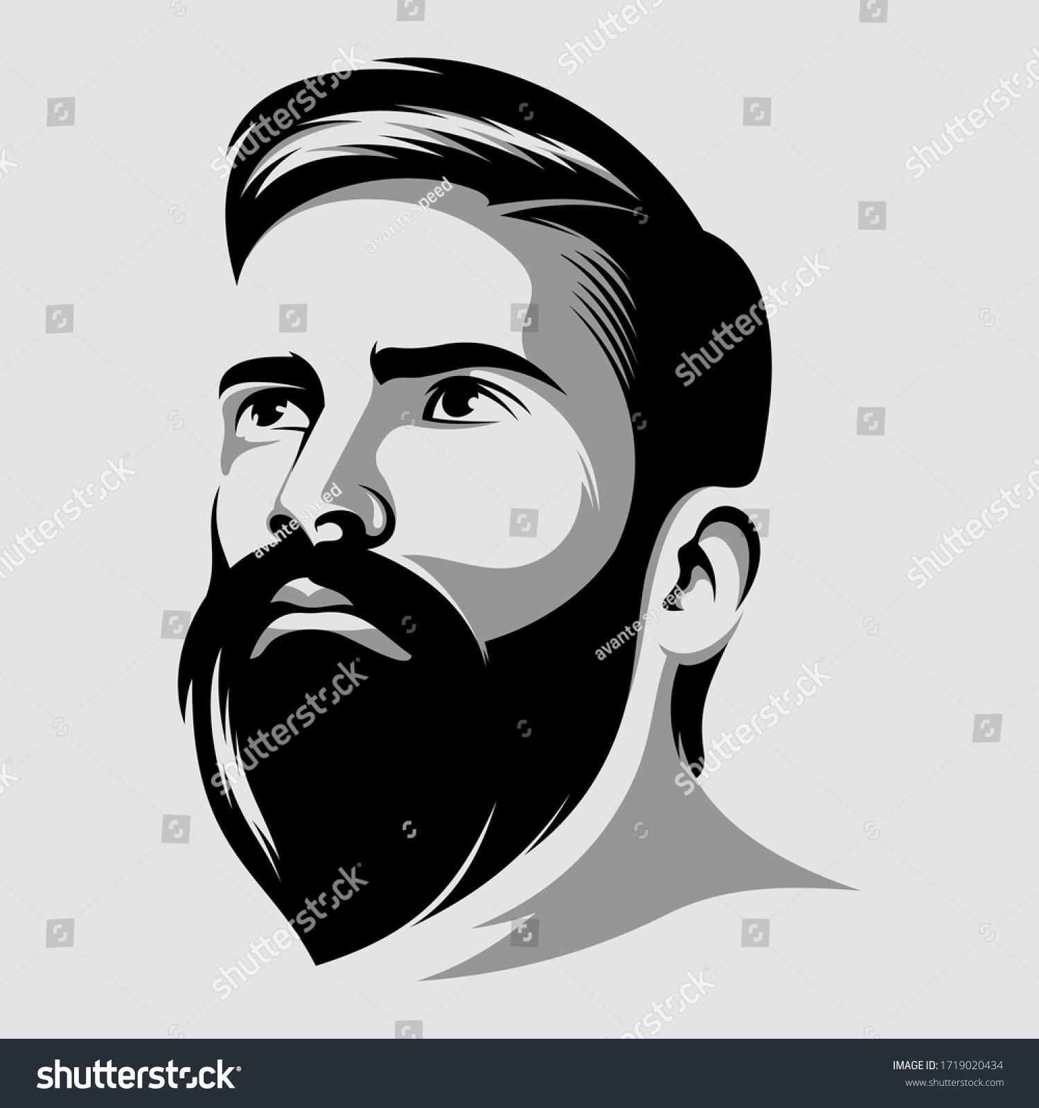 Cool Beard Man Vector Logo Design Stock Vector (Royalty Free ...