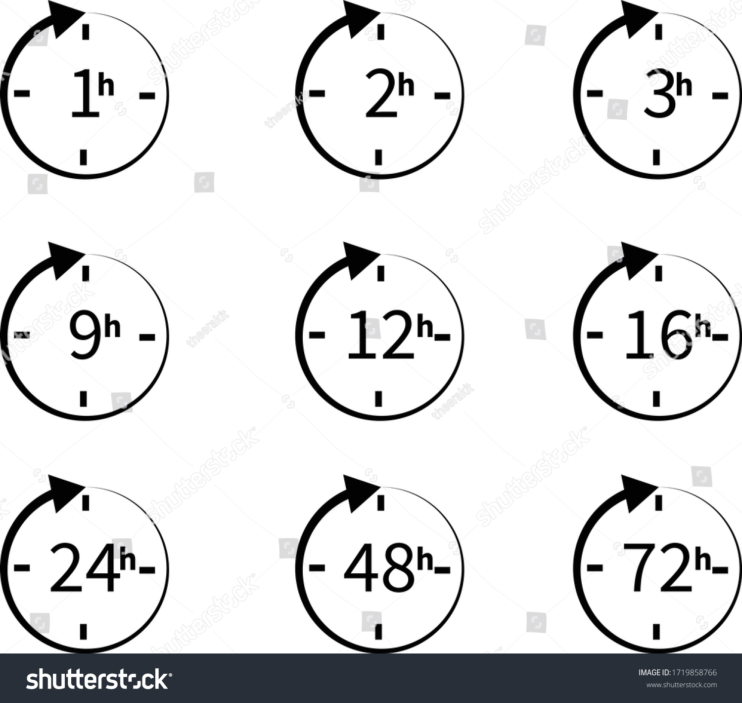 Set Delivery Service Time Icons On Stock Vector (Royalty Free ...