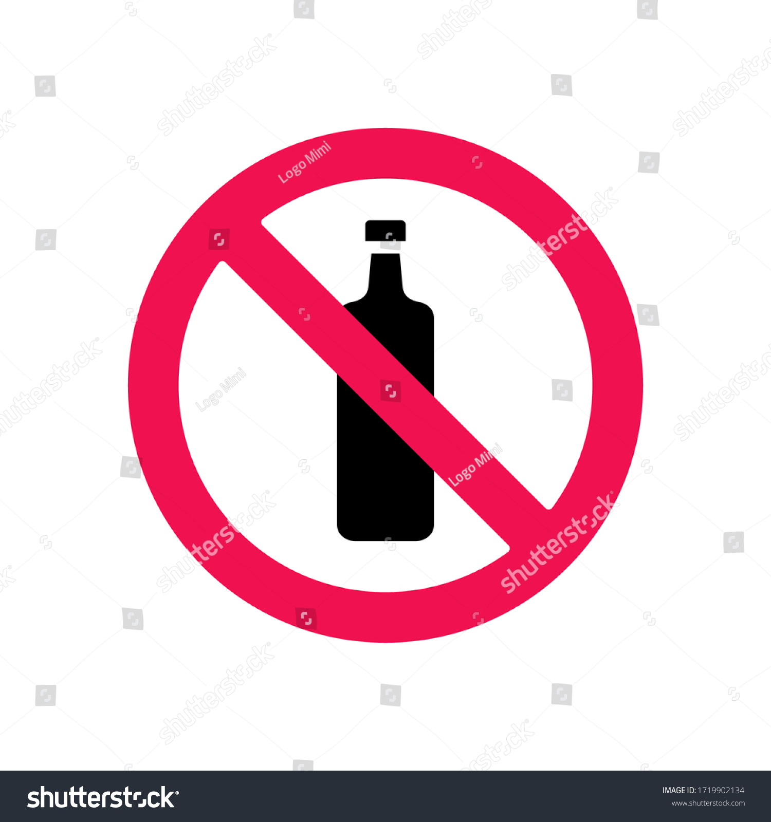 No Alcohol Symbol Beer Bottle Prohibited Stock Vector (Royalty Free ...