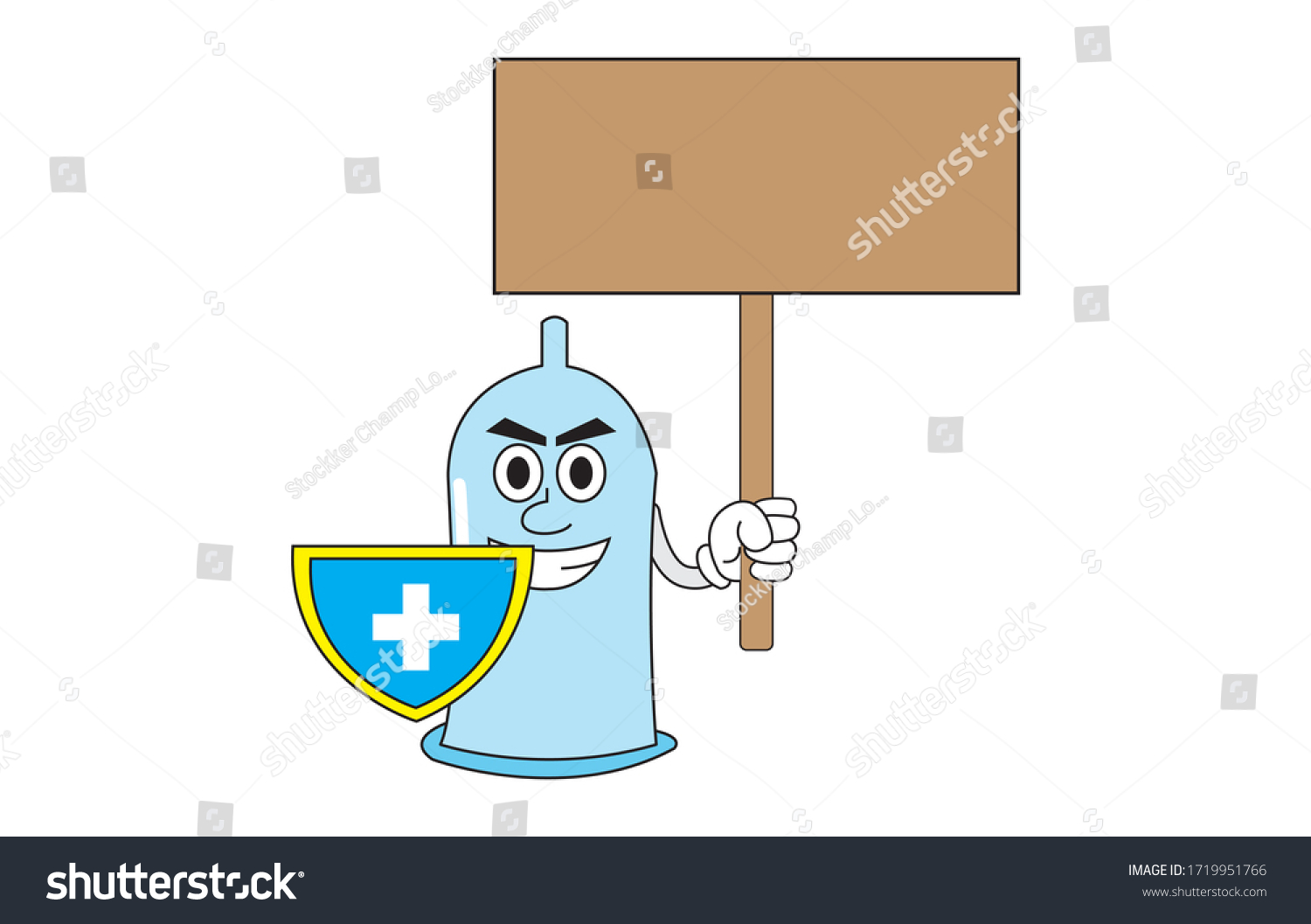 Cute Condom Size Design Vector Mascotvector Stock Vector Royalty Free