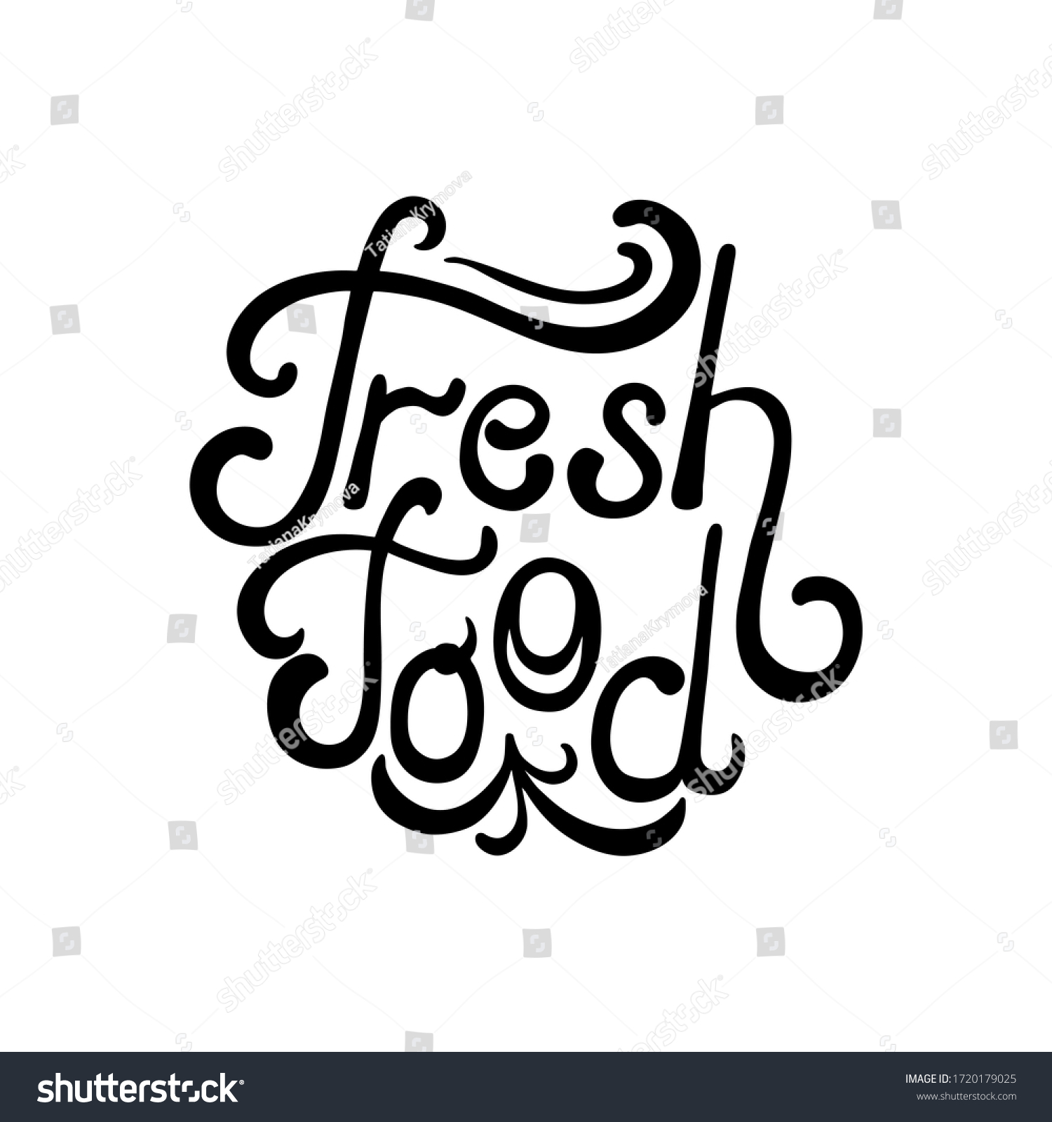 Fresh Lettering Food Ink Calligraphy Vector Stock Vector (Royalty Free ...