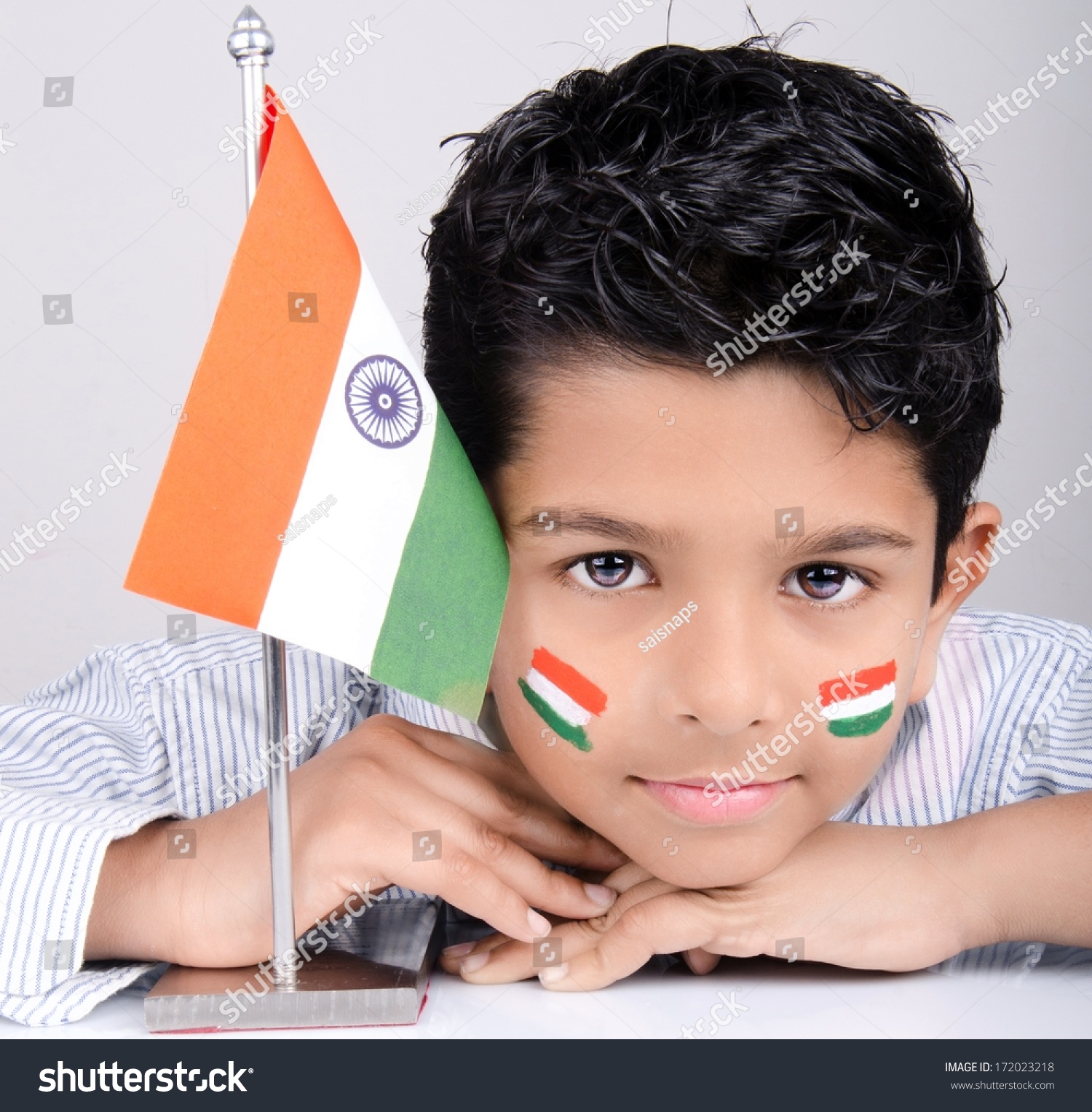 Indian Kid India Flag Stock Photo 172023218 | Shutterstock