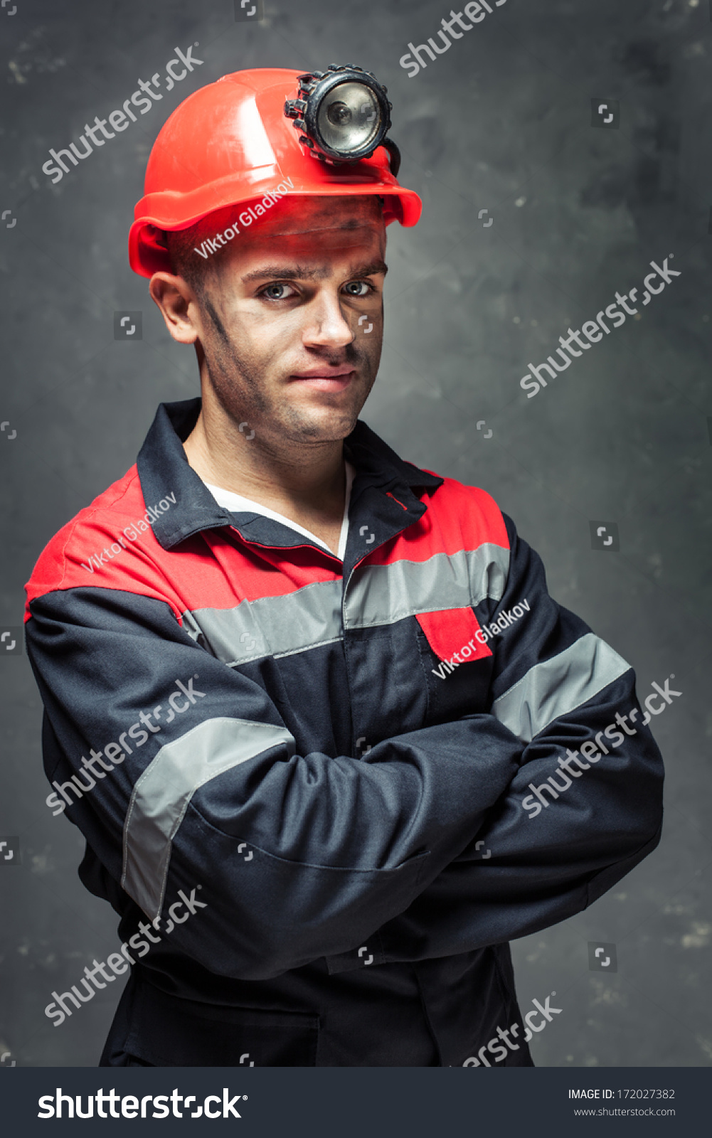 Portrait Serious Coal Miner His Arms Stock Photo 172027382 | Shutterstock