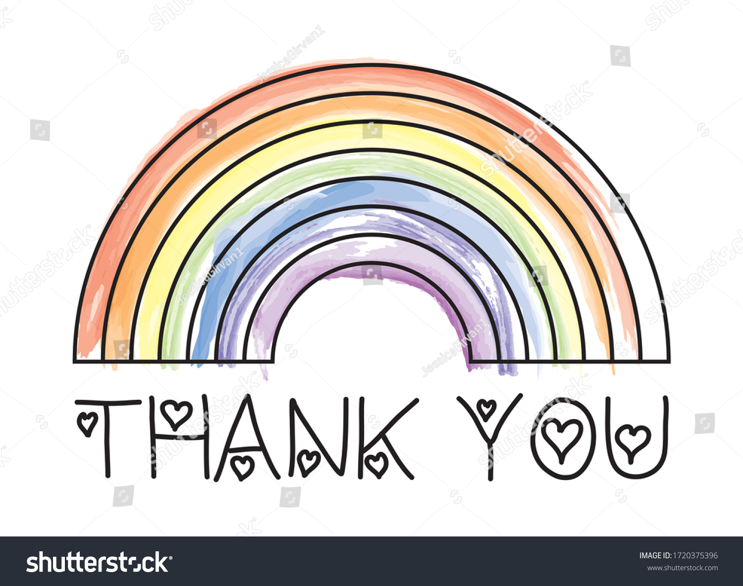 Thank You Rainbow Vector Image Stock Vector Royalty Free 1720375396 Shutterstock 0550