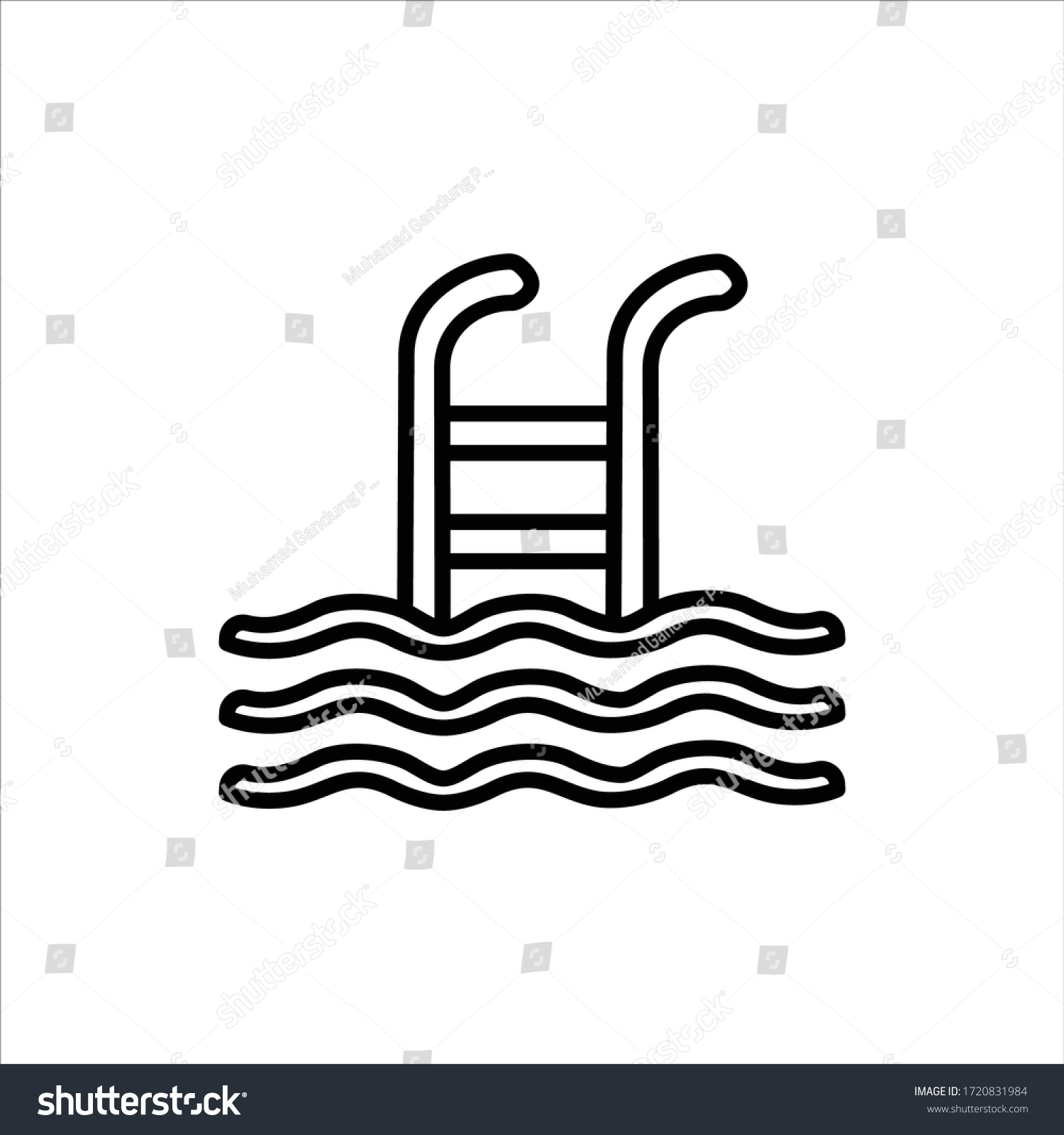 Swimming Pool Outline Icon Vector Flat Stock Vector (Royalty Free ...