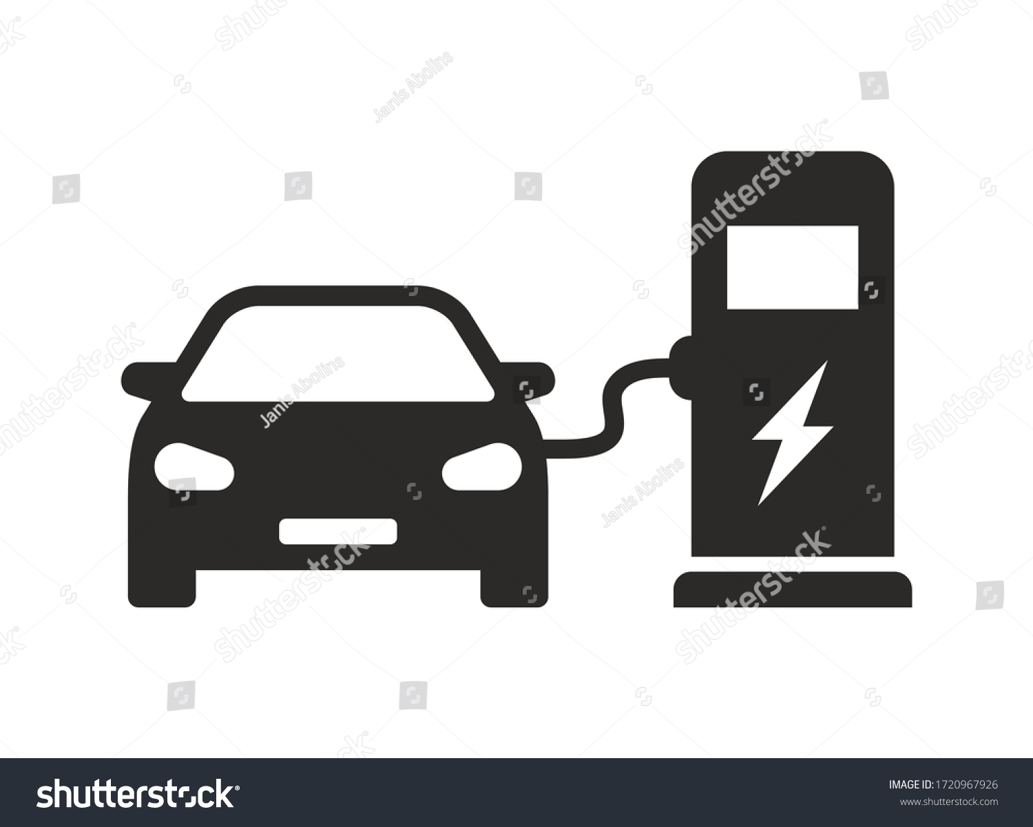 Electric Car Charging Station Icon Vector Stock Vector (Royalty Free ...