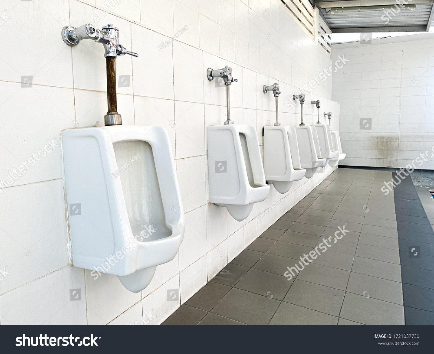 Mens White Urinals Design Close Row Stock Photo 1721037730 | Shutterstock