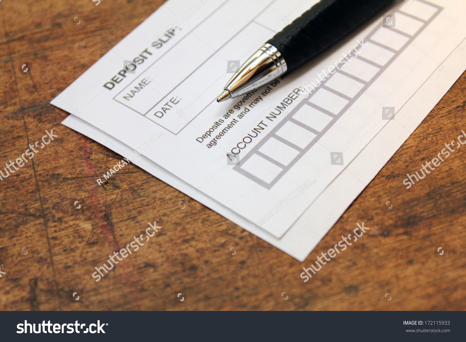 comprehensive January Grant Paper Deposit Slip Pen Over Wood Stock Photo 172115933 | Shutterstock