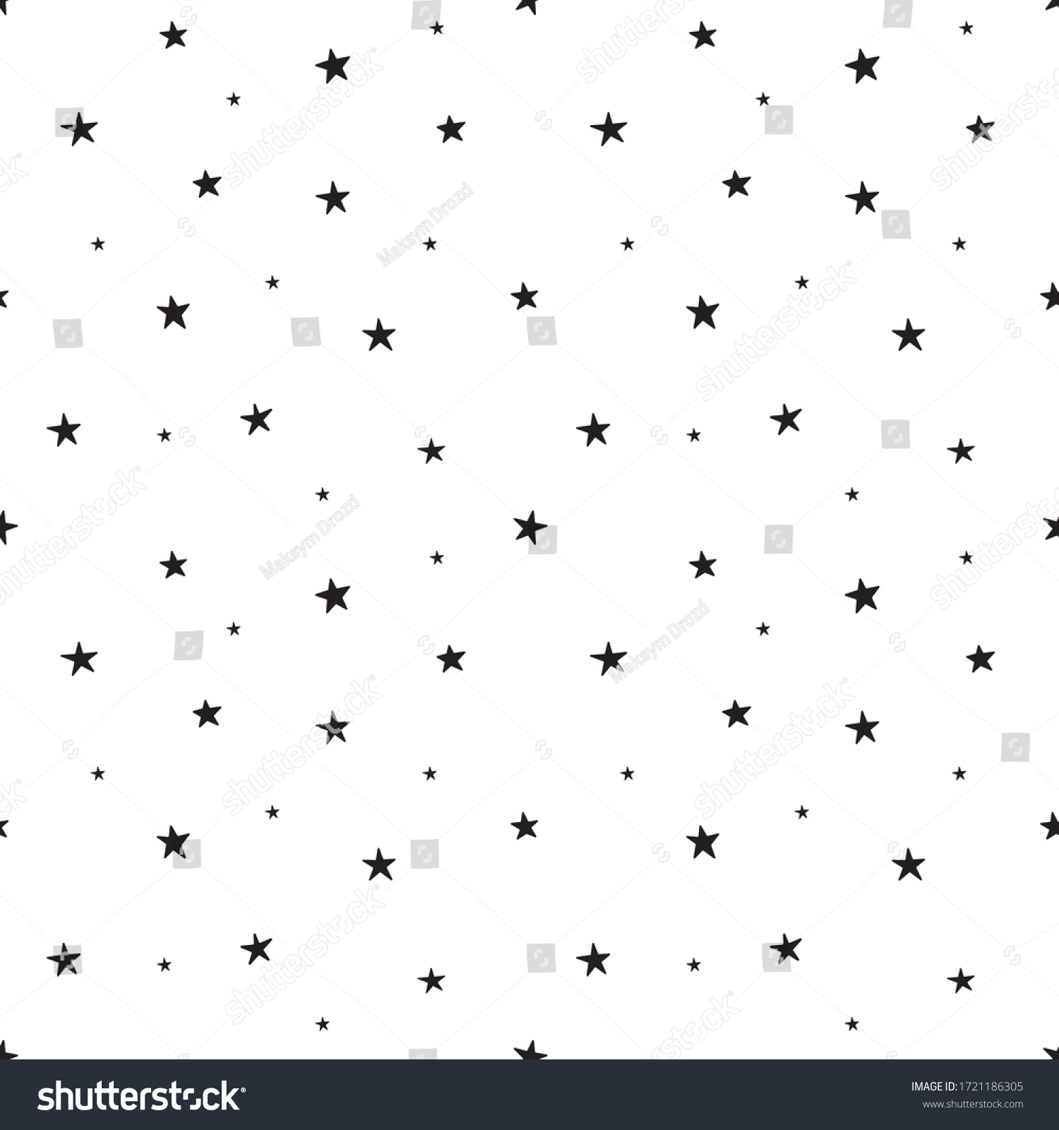 Seamless Star Pattern Black White Vector Stock Vector (Royalty Free