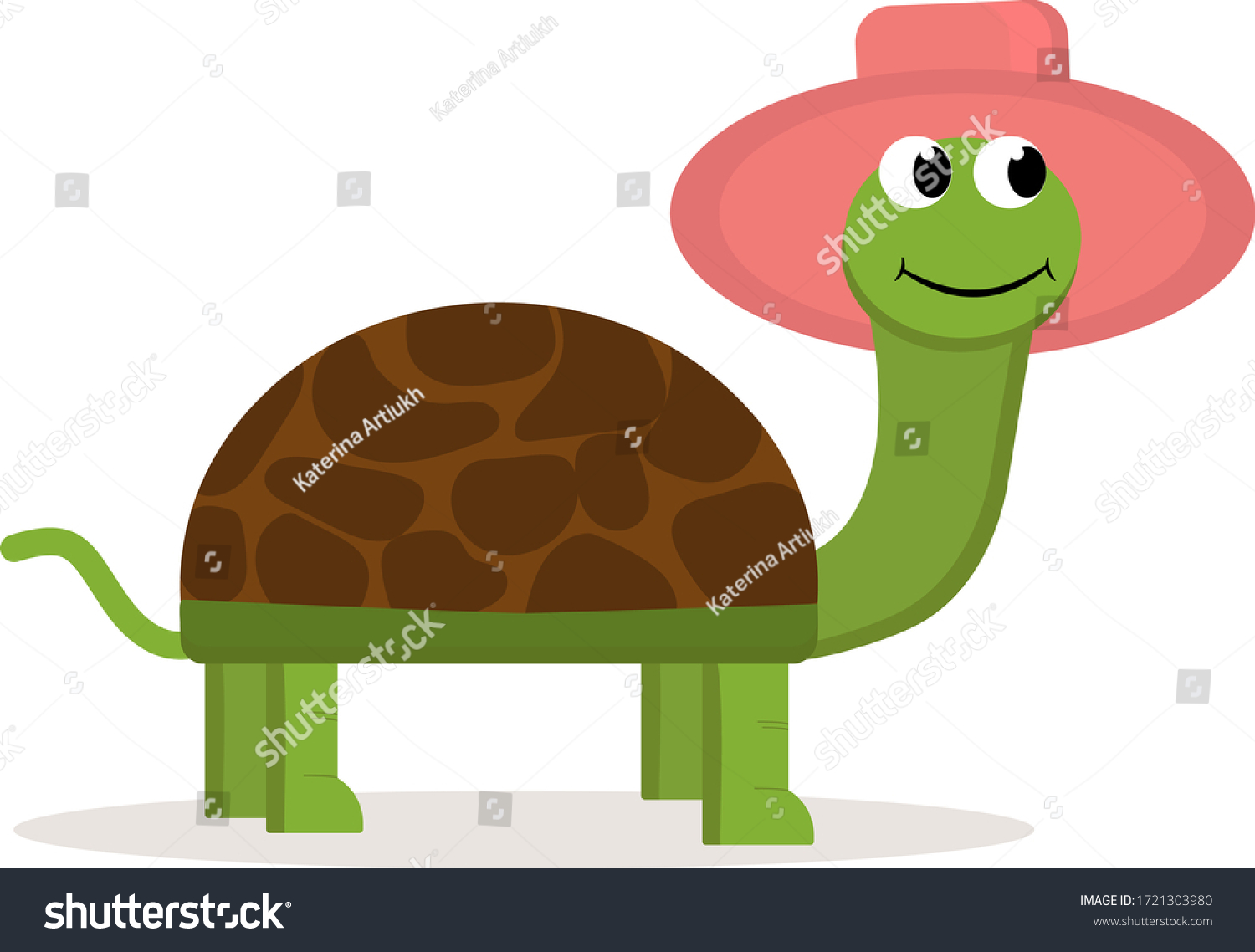 Cute Turtle Hat Vector Illustration Isolated Stock Vector Royalty Free